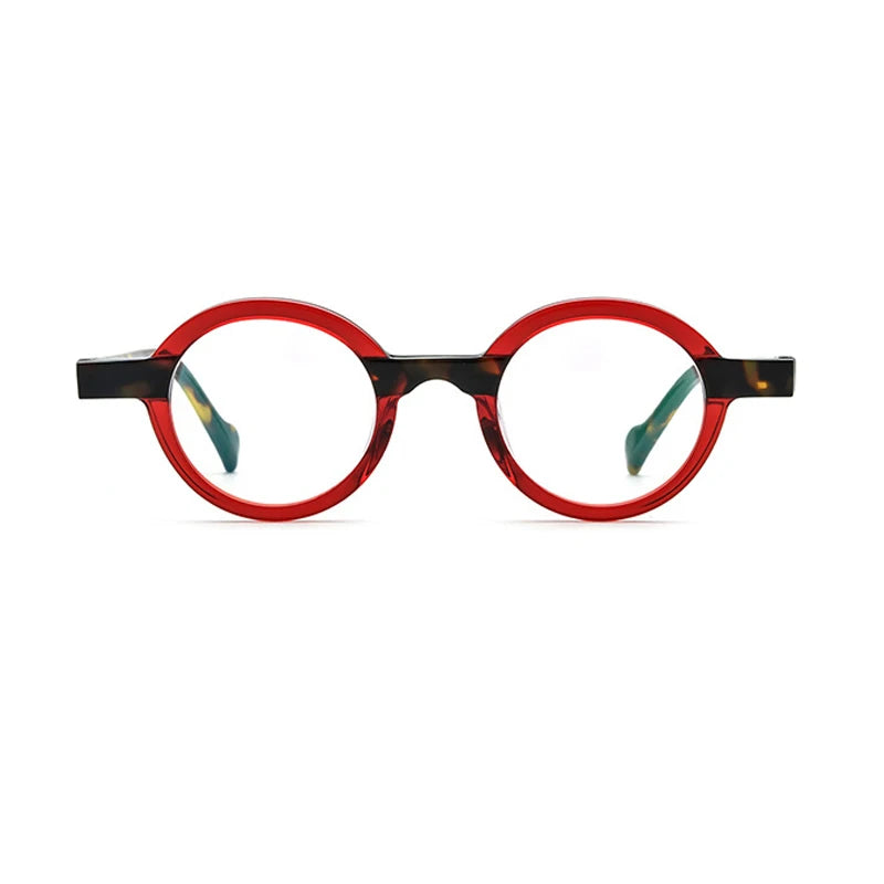 Stylish Black Unisex Acetate Round Eyeglasses - Full Rim Small Frame 19231 | Perfect for Reading, Work & Fashion Accessories