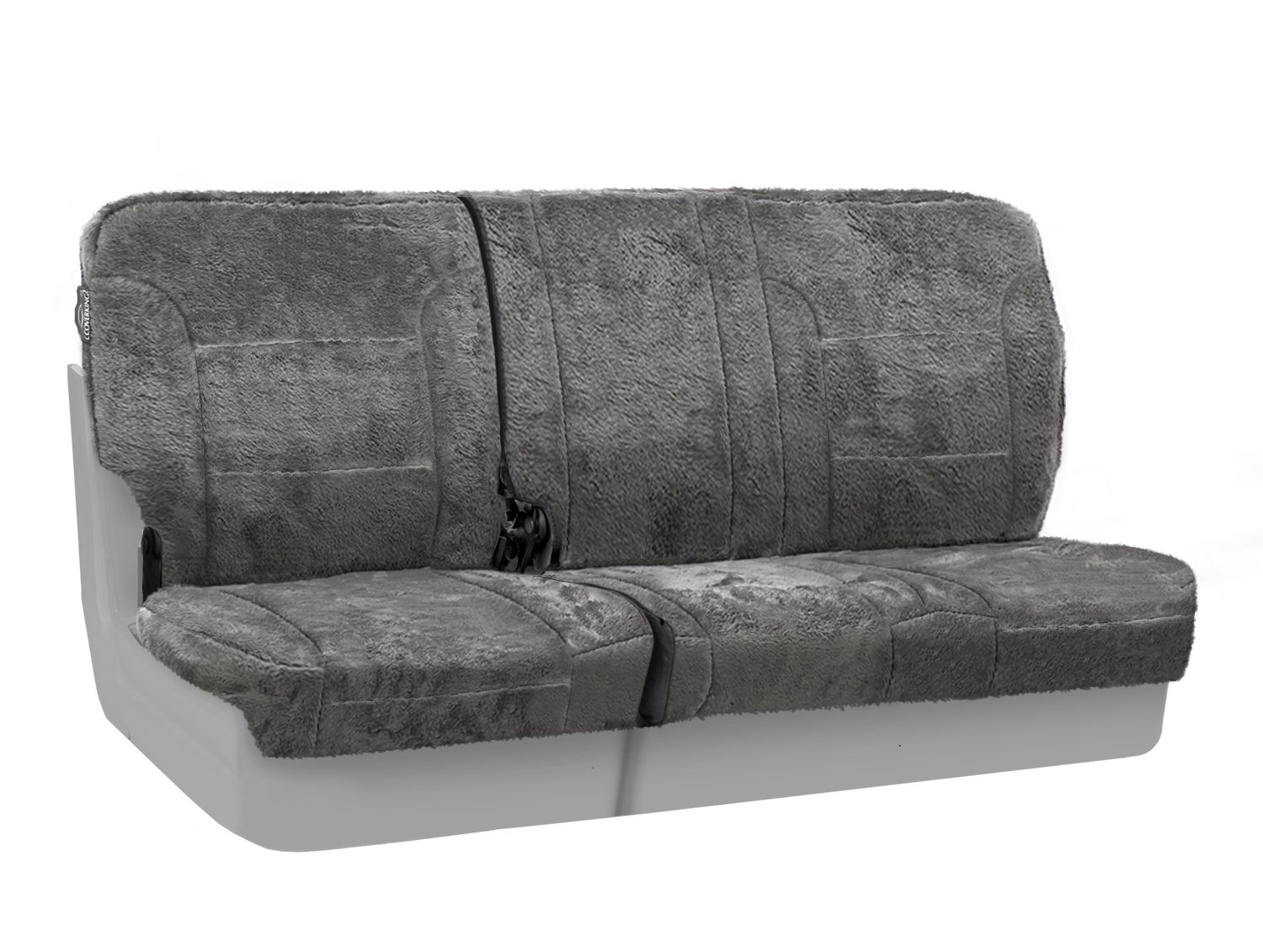 Coverking Custom Fit Rear 60/40 Bench Seat Cover for Chevrolet Silverado, Tahoe, Suburban - Snuggle Plush Gray Car Seat Protector for Comfort & Style | Perfect for Road Trips, Daily Commutes & Pet Protection