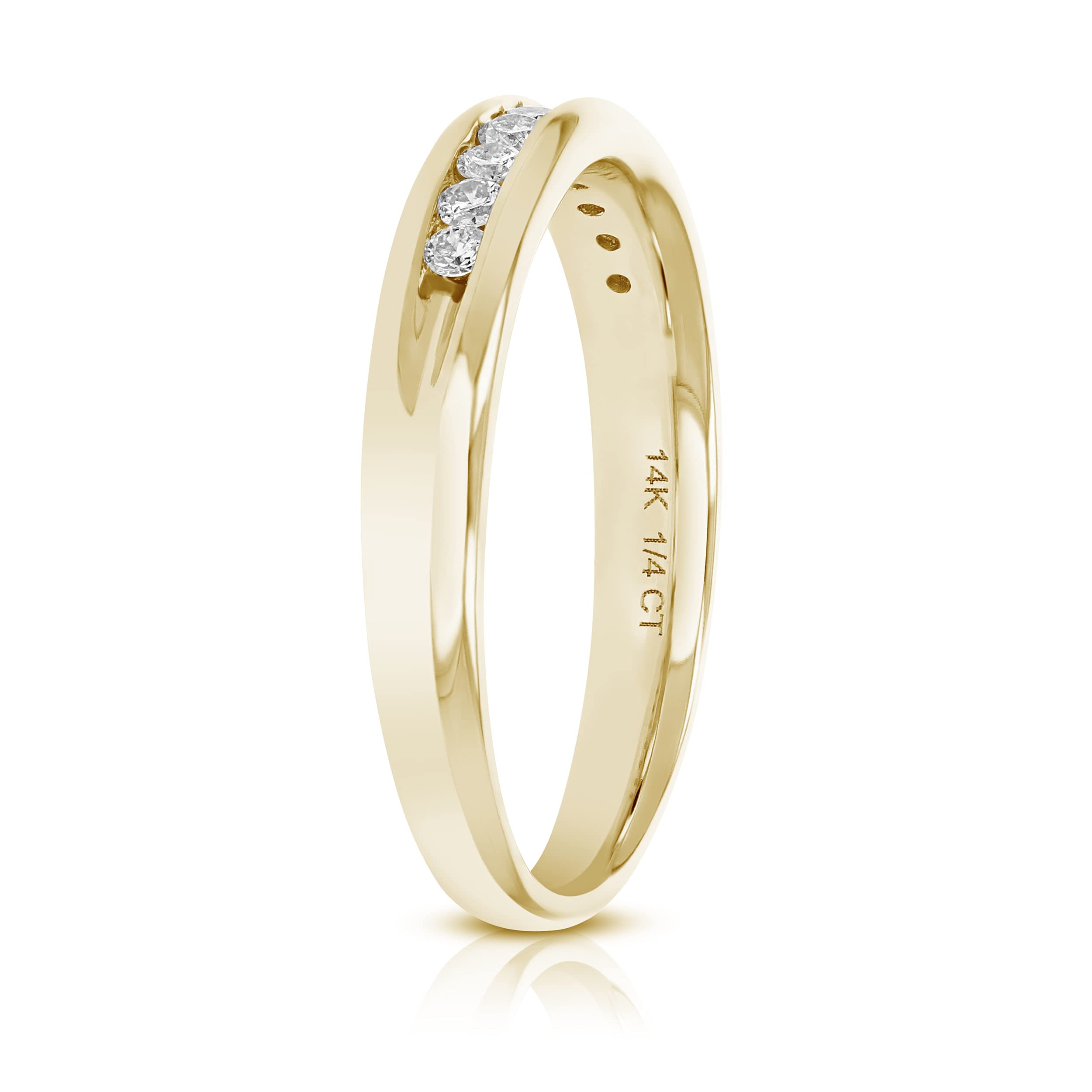 1/4 cttw to 1 cttw Diamond Wedding Band for Women - 14K Gold Comfort Fit Channel Set Ring (Size 4.5-10) | Elegant Bridal Jewelry for Engagement, Anniversary & Special Occasions