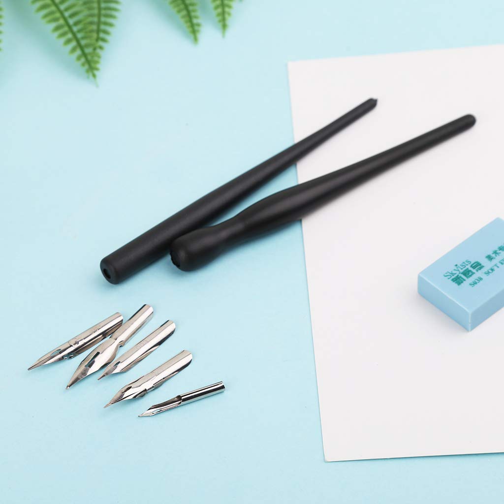 Keaiduoa Manga Dip Pen Holder Set with 5 Nibs - Professional Comic Drawing, Painting & Calligraphy Kit for Artists, Illustrators & Beginners | Perfect for Manga Art, Sketching & Hand Lettering