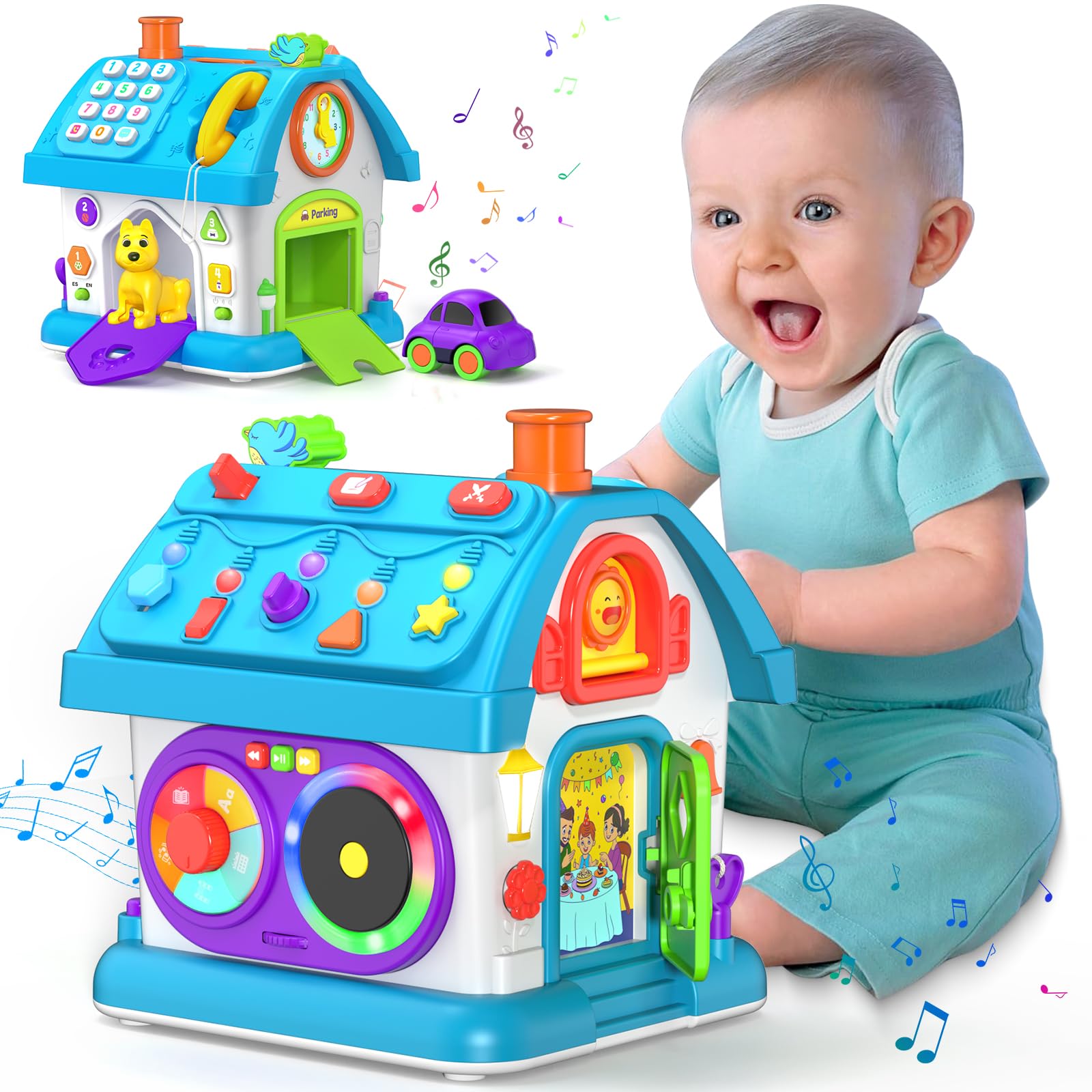 14-in-1 Montessori Educational Toys for 1-2 Year Old Boys & Girls - Musical Learning Baby Toys for 12-18 Months - Perfect First Birthday Gift & Toddler Developmental Toy for Home, Preschool & Travel Play