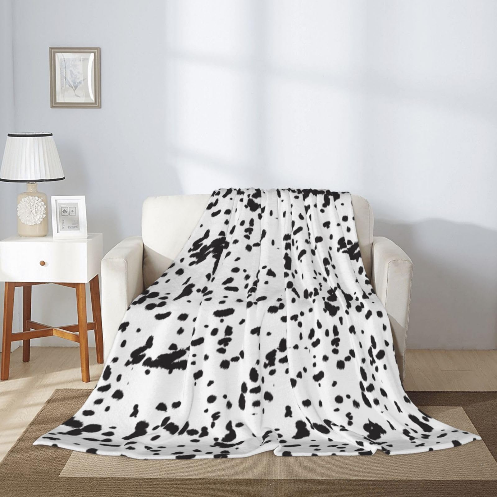 Soft Fleece Dalmatian Dog Blanket - Cute & Warm Throw for Kids, Gifts for Dog Lovers | Perfect for Sofa, Bed, and Winter Snuggles
