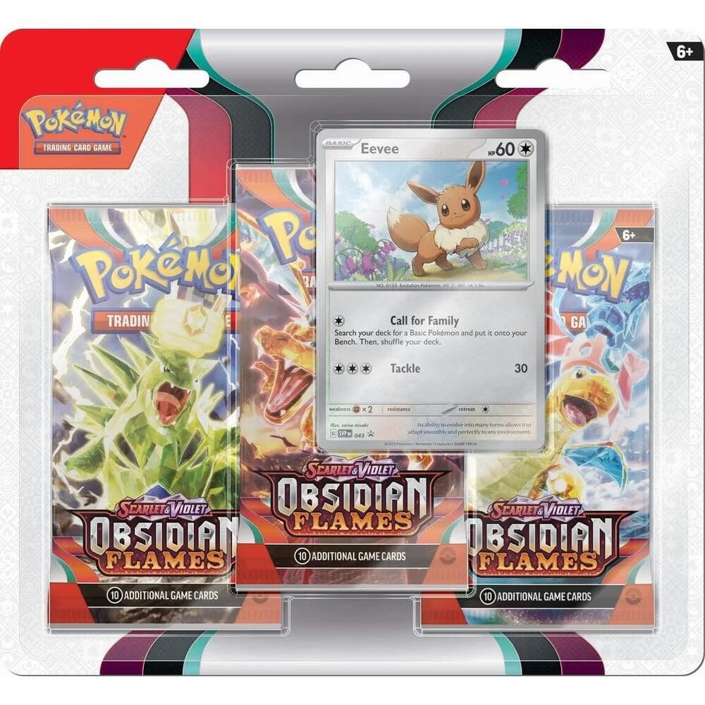 Obsidian Flames Pokemon TCG 3-Pack Blister - Booster Packs for Collectors & Battles | Perfect for Tournaments, Trading & Gifts