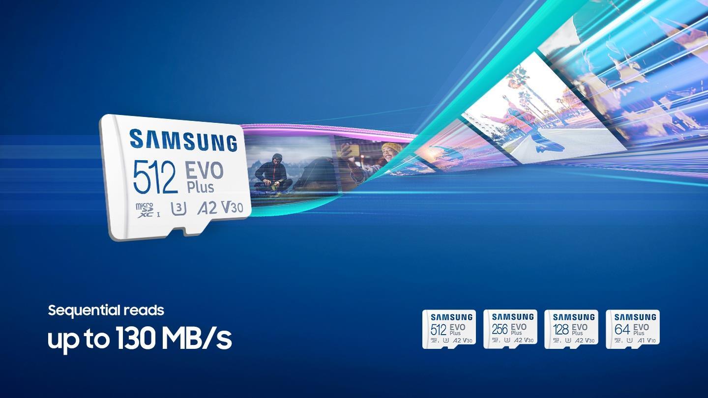 Samsung EVO Plus 128GB/256GB Micro SD Card - High Speed Memory Card for Smartphones, Tablets, Drones & Action Cameras - Perfect for 4K Video Recording & Fast Data Transfer