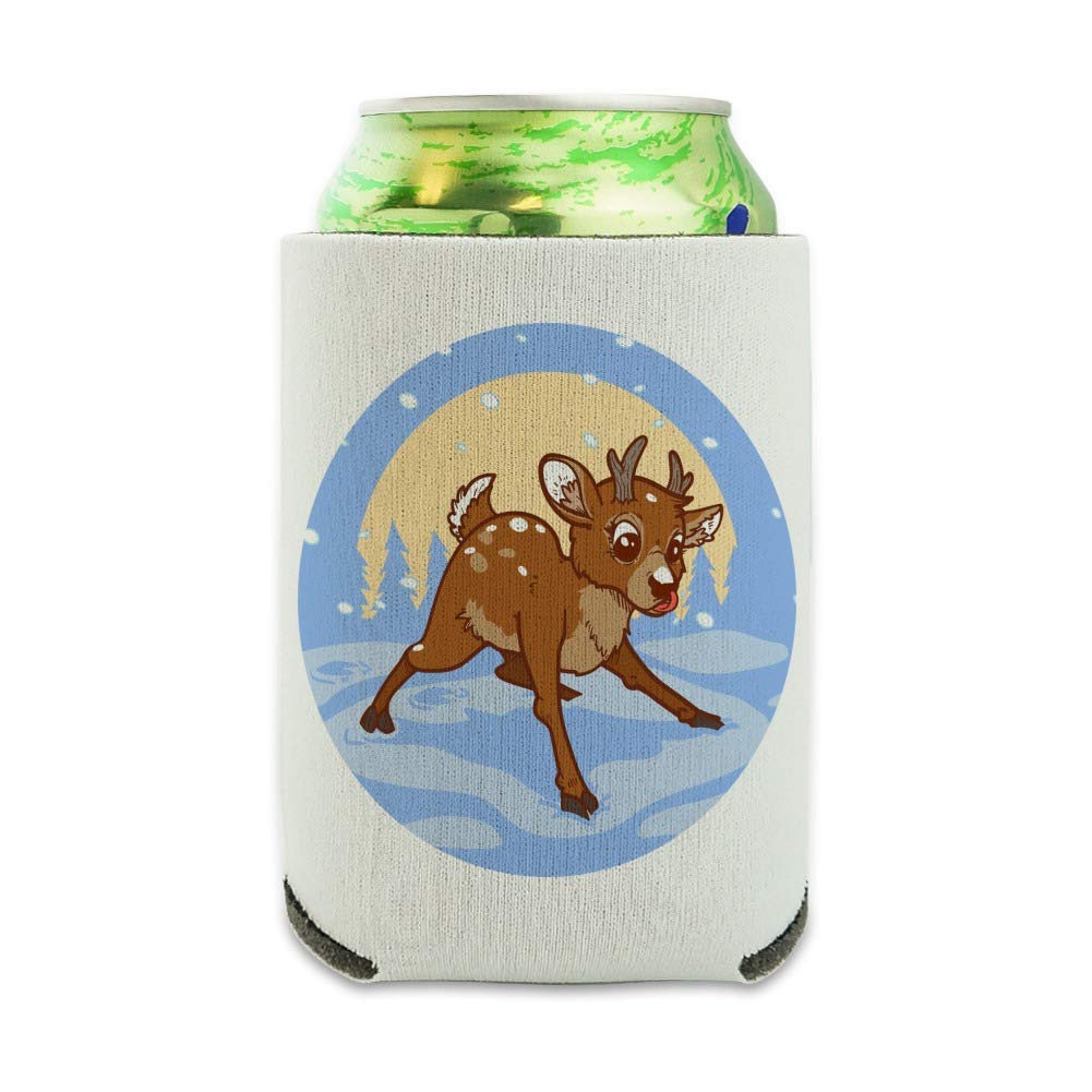 Baby Reindeer Christmas Holiday Can Cooler - Insulated Collapsible Drink Sleeve & Beverage Holder for Beer, Soda & Cans - Perfect for Holiday Parties, Gifts & Winter Celebrations