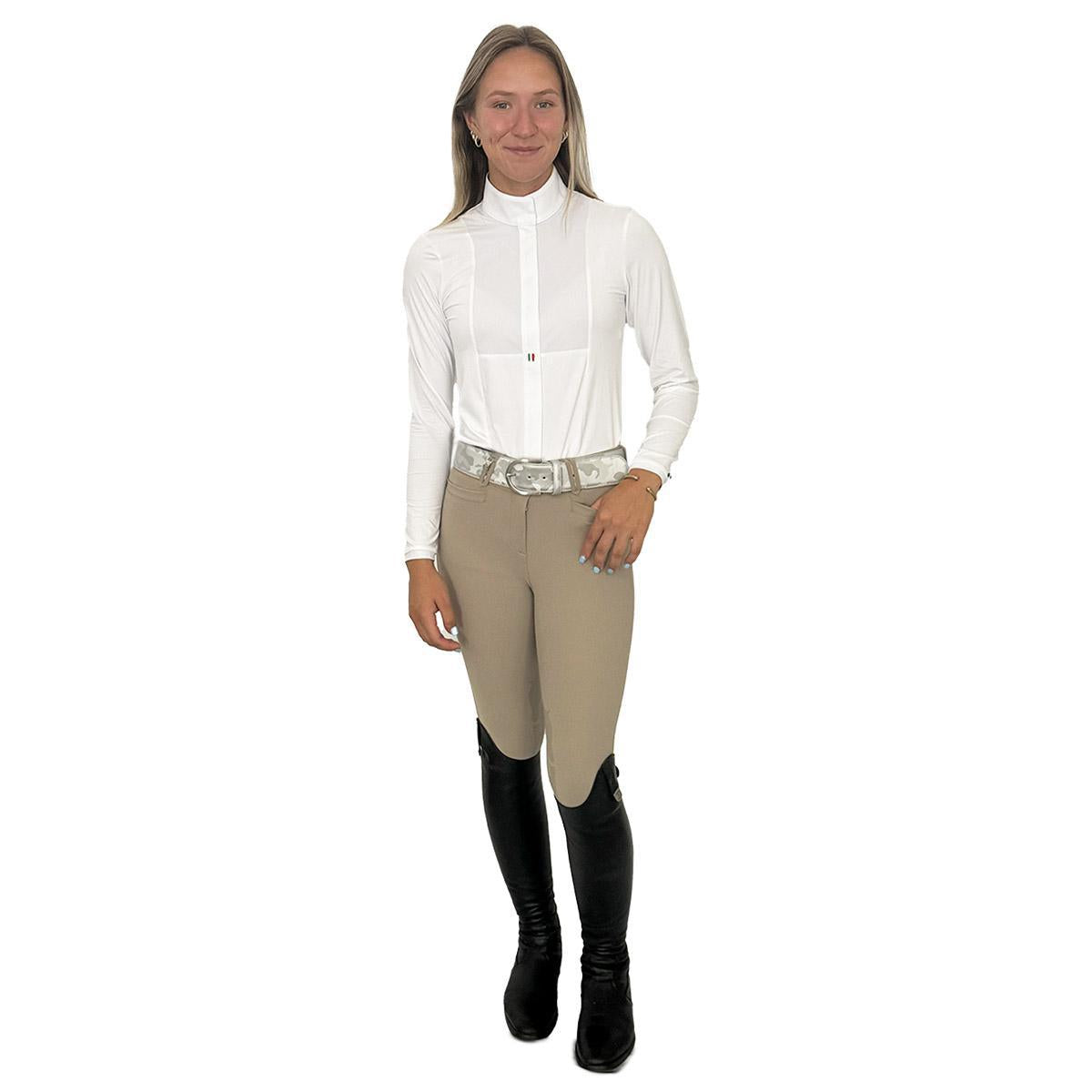 Alina Long Sleeve Show Shirt for Women - Equestrian Riding Shirt for Horse Shows & Competitions - Breathable & Stylish Performance Top for English & Western Riding