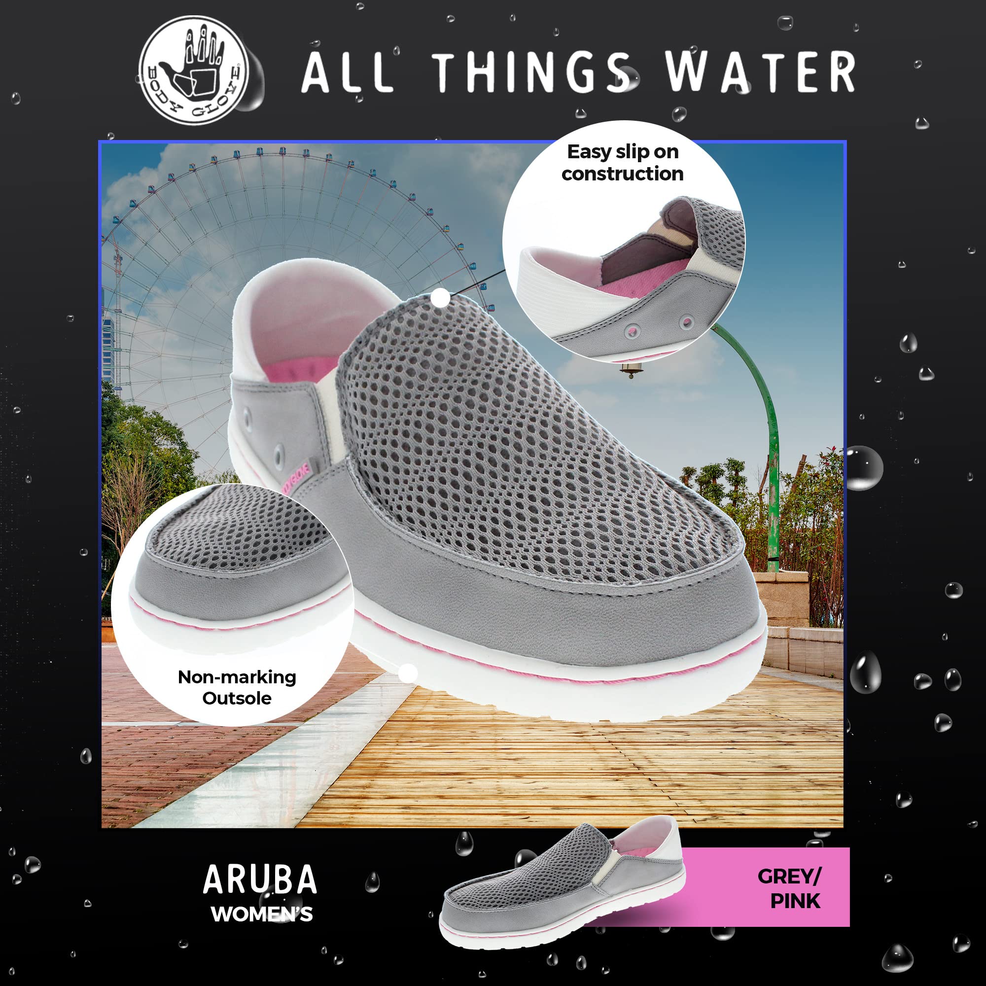 Body Glove Women's Boat Shoes - Slip On Water Shoes for Fishing, Boating & Casual Wear | Breathable Mesh & Canvas Design | Perfect for Beach, Pool & Outdoor Activities
