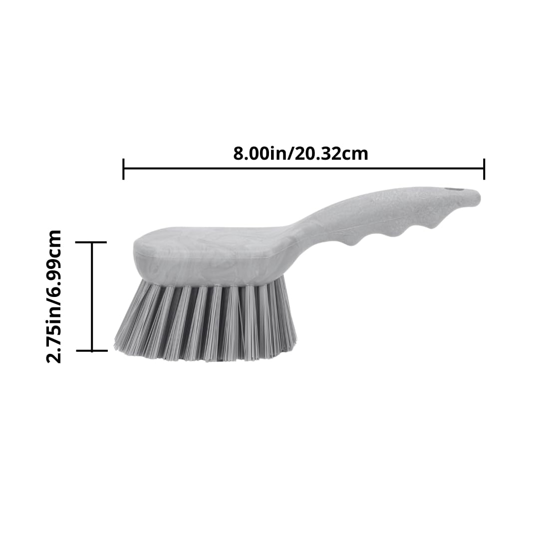 SPARTA 40541EC04 Heavy Duty Plastic Scrub Brush - 8 Inch Utility Cleaning Brush with Hanging Hole for Kitchen, Bathroom, Garage & Outdoor Use - Durable Yellow Cleaning Brush for Pots, Pans, Tiles & Tough Stains