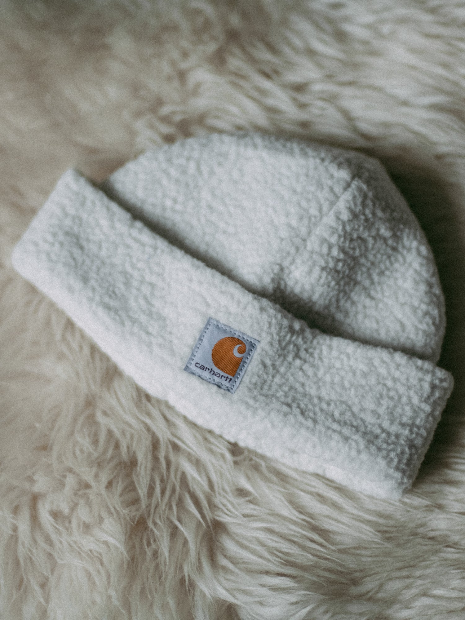 Carhartt Sherpa Beanie for Men & Women - Warm Fleece-Lined Winter Hat in Malt Color - On Sale Now - Perfect for Skiing, Snowboarding, and Cold Weather Activities