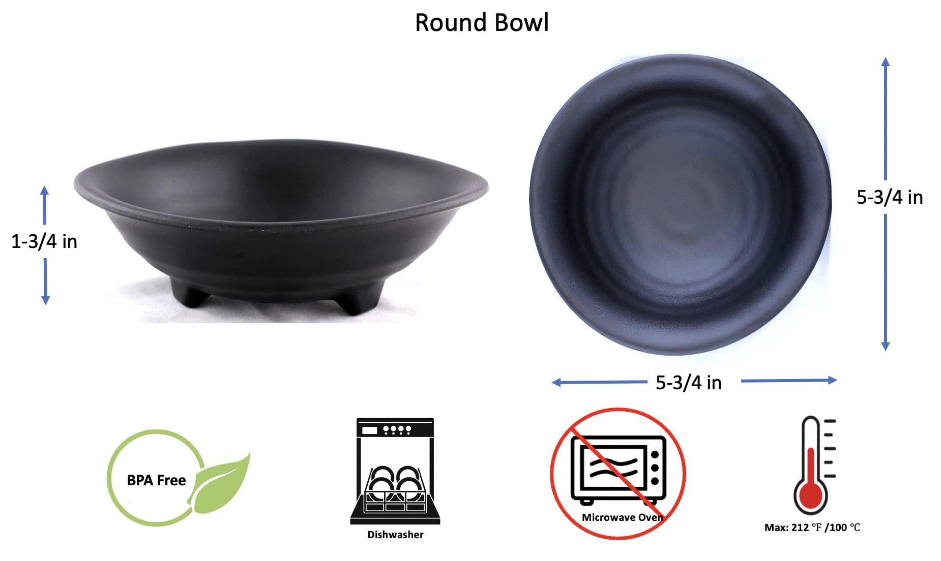 Lucky Star 8 oz Black Melamine Soy Sauce Dish - Round Sushi Sashimi Wasabi Dipping Plate for Japanese Cuisine, Snacks & Asian Appetizers - Perfect for Restaurants, Home Dining & Party Serving (5-3/4 Inch, Set of 80)