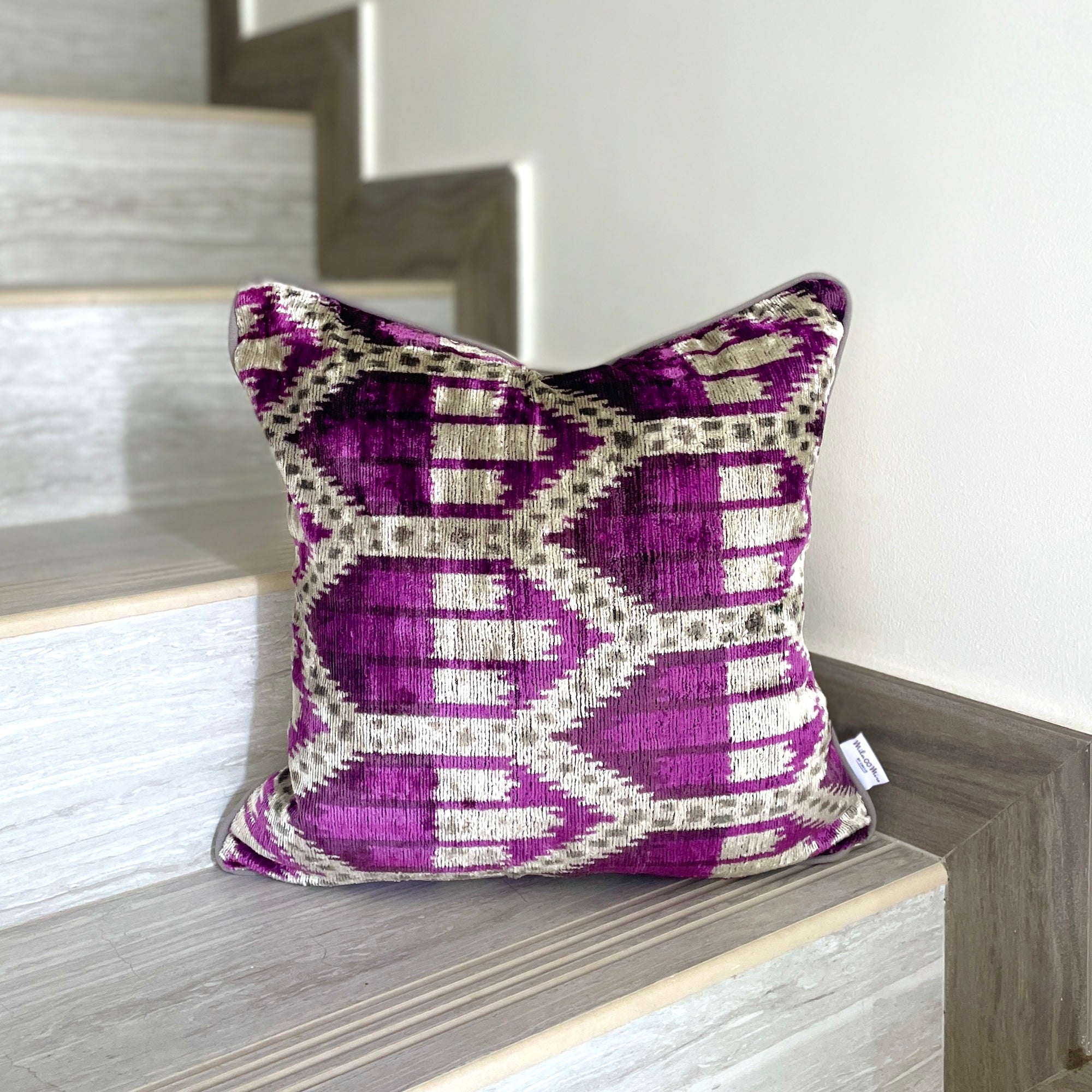 Luxury Velvet Ikat Cushion Cover | Bohemian Decorative Pillow Case for Sofa, Bed & Home Decor | Perfect for Living Room, Bedroom & Nursery Styling