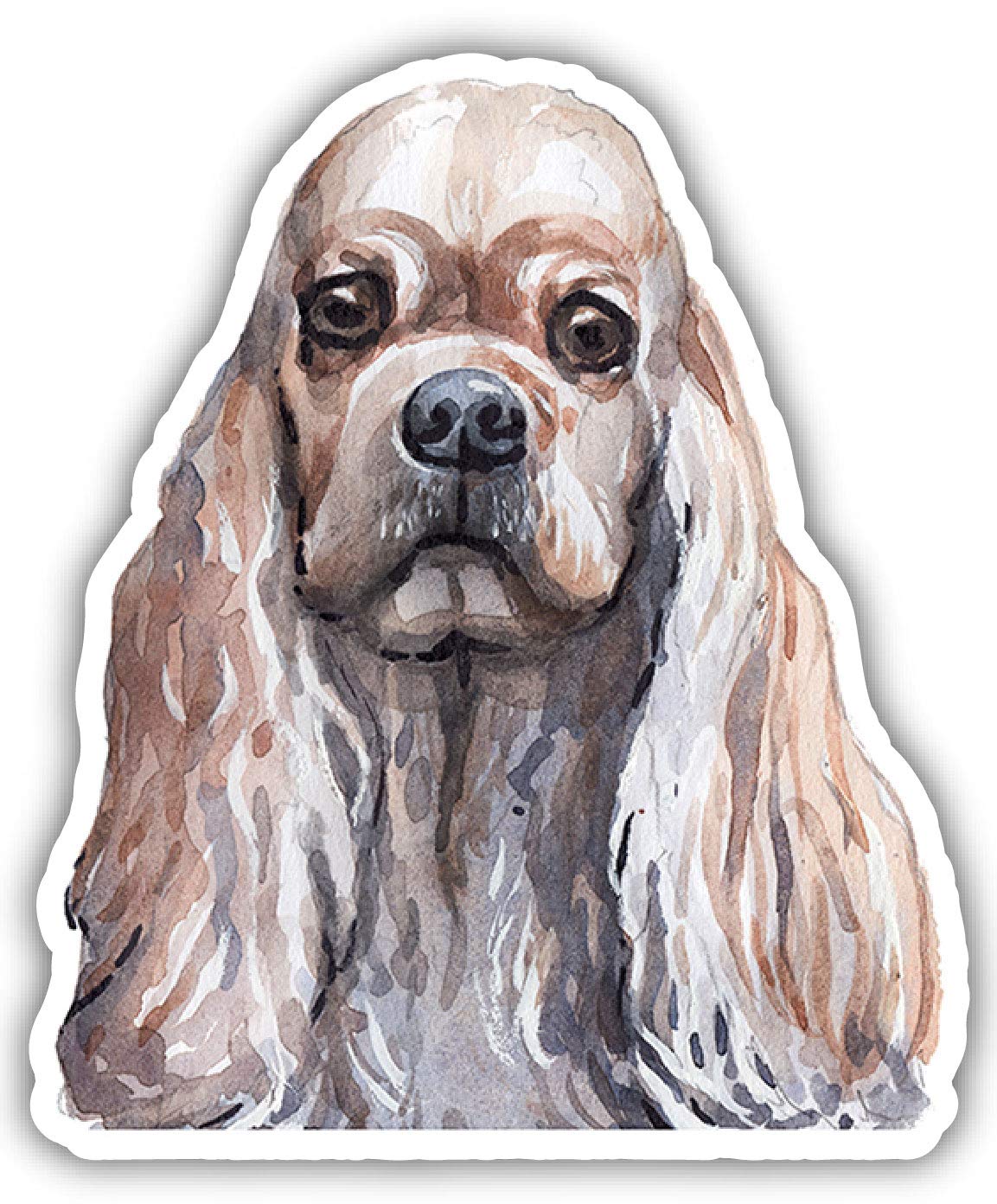 American Cocker Spaniel Dog Breed 6-Inch Watercolor Vinyl Decal Sticker - Laser Cut for Laptops, Cars, Windows & DIY Crafts