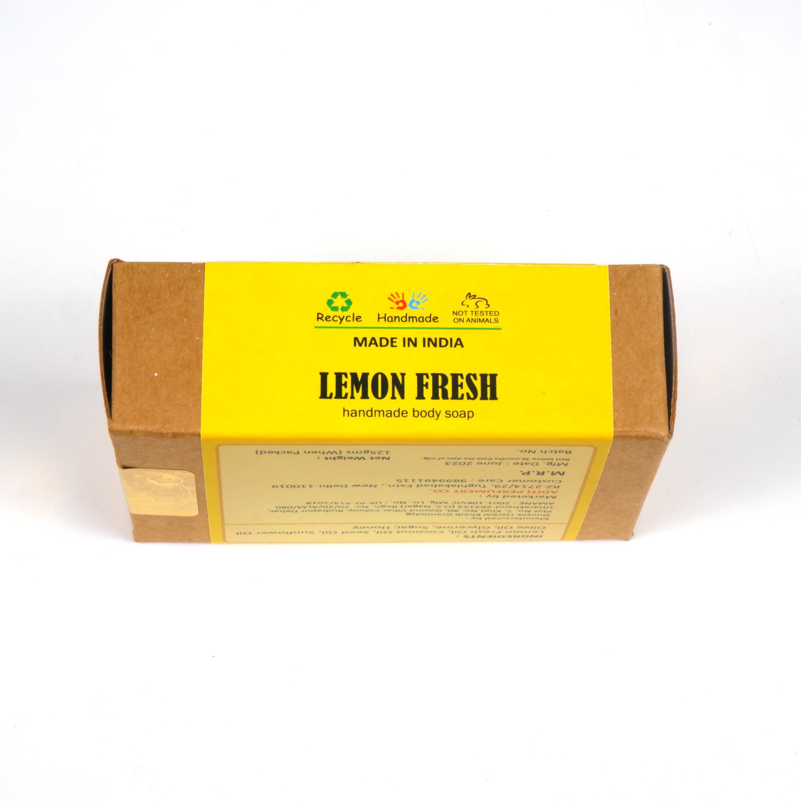 Likla Lemon Fresh Bathing Soap | Natural Handmade Herbal Soap with Essential Oils | 125g | Refreshing & Moisturizing for Daily Skincare & Aromatherapy