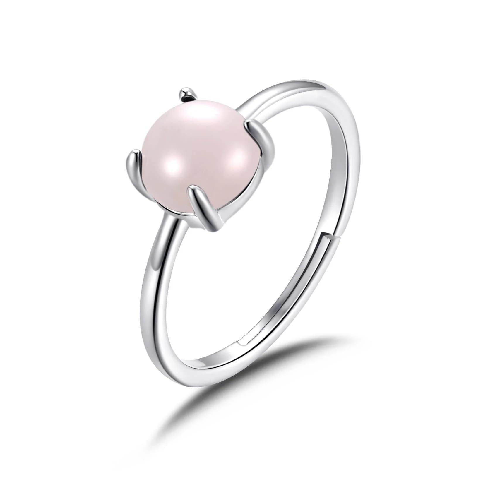 Philip Jones Rose Quartz Adjustable Ring for Women - Healing Crystal Jewelry for Stress Relief, Chakra Balancing & Positive Energy | Perfect for Meditation, Yoga & Spiritual Gifts