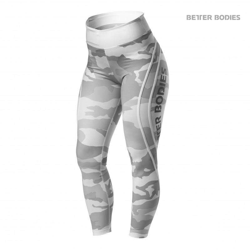 Better Bodies Camo High Waist Tights - White Camo Print for Women | Yoga, Running & Workout Leggings | Comfortable & Stylish Activewear