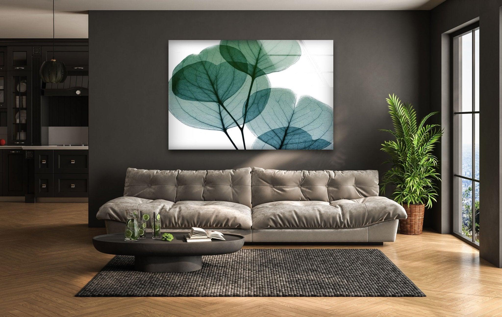 Albert Koetsier Dull Eucalyptus Mate Glass Wall Art - Modern Nature-Inspired Home Decor for Living Room, Bedroom & Office