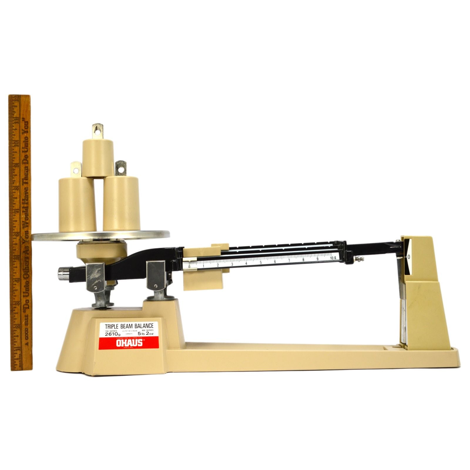 OHAUS TRIPLE BEAM BALANCE SCALE 700/800 Series - Precision Laboratory Scale with 3 Weights & Protective Case - Ideal for Science Labs, Classrooms & Chemistry Experiments