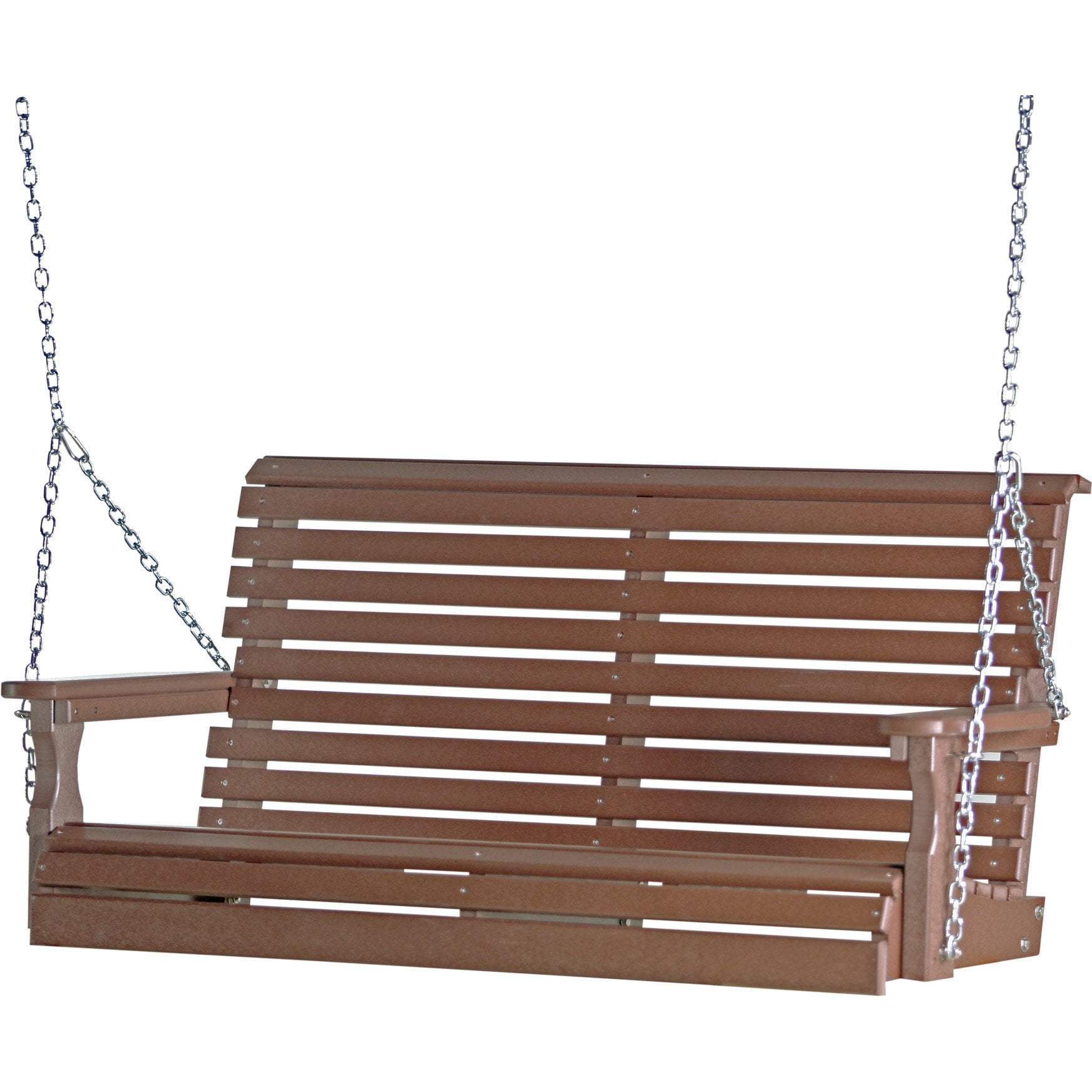 LuxCraft 4ft Recycled Plastic Porch Swing - Durable Outdoor Hanging Chair for Patio, Garden, Backyard Relaxation | Perfect for Lounging, Reading & Enjoying Nature