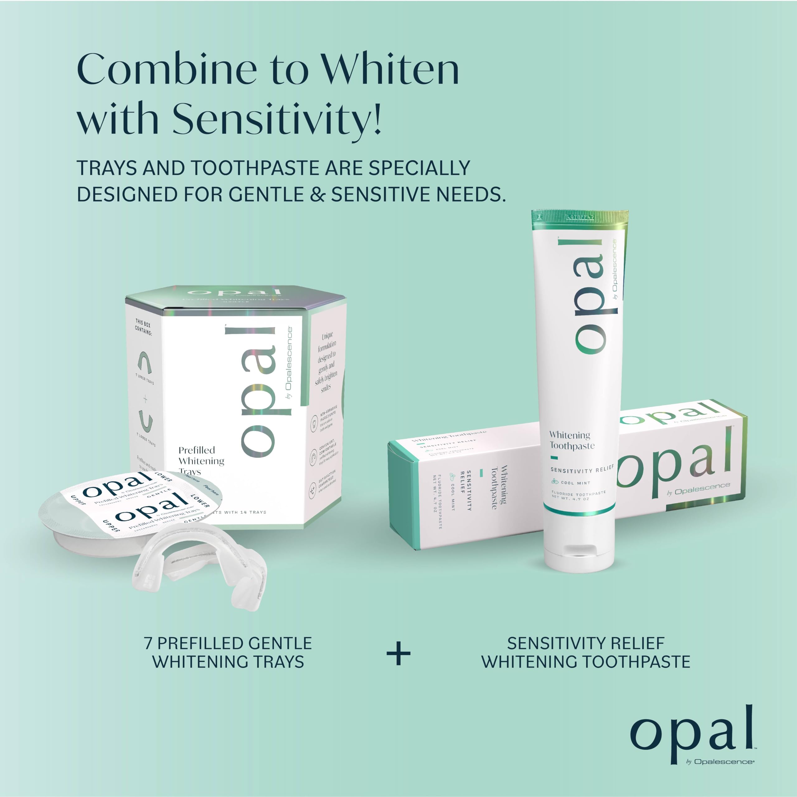 Opalescence Go Teeth Whitening Kit - 7 Prefilled Trays with Sensitivity Toothpaste (4.7oz) | Hydrogen Peroxide Formula | Cool Mint Flavor | Professional Whitening for Sensitive Teeth | At-Home & Travel Use | Made by Ultradent 5761-5526-1
