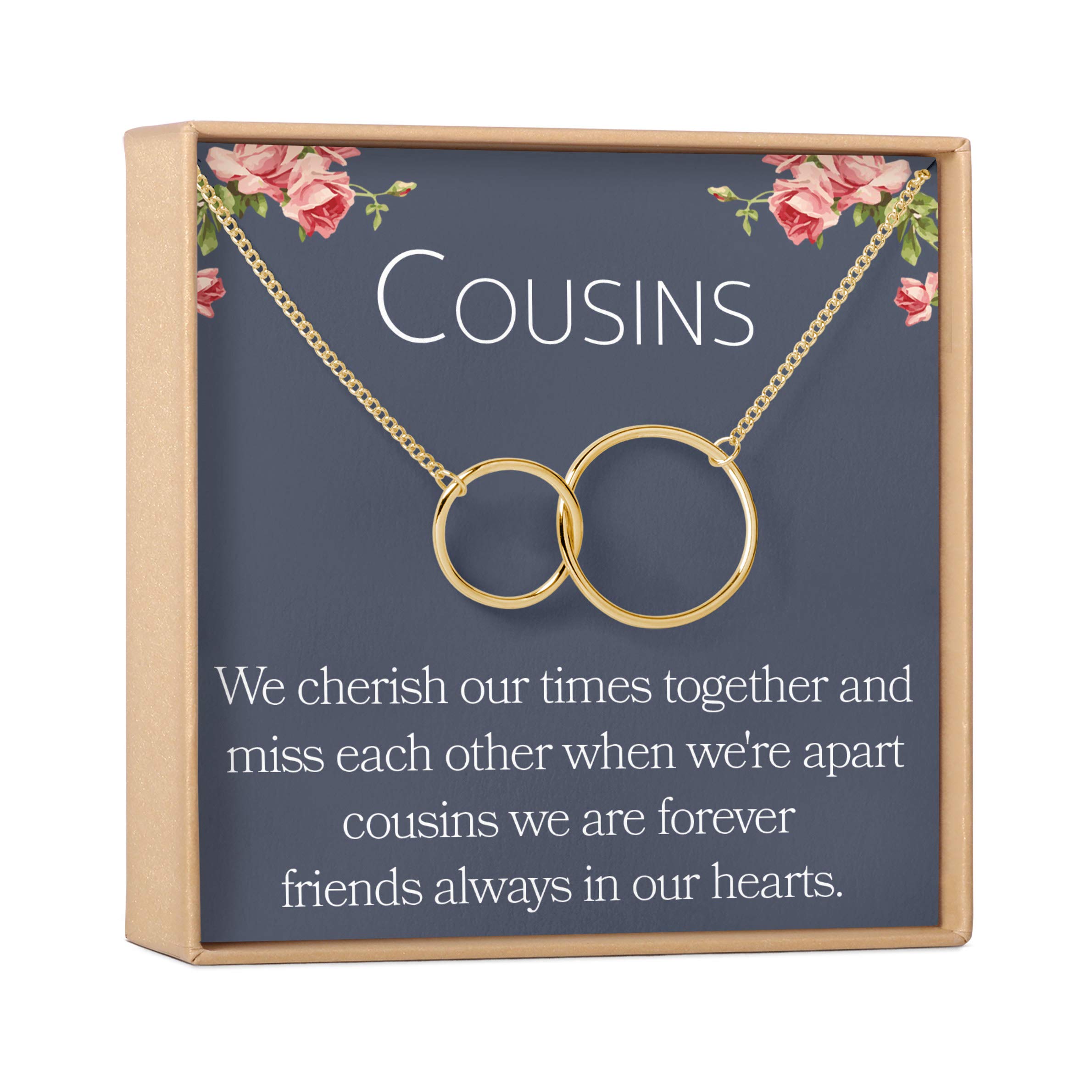 Cousins Necklace - Heartfelt Jewelry Gift with Card for Birthday, Christmas, Thanksgiving & More | Perfect for Sisters, Best Friends & Family Keepsakes