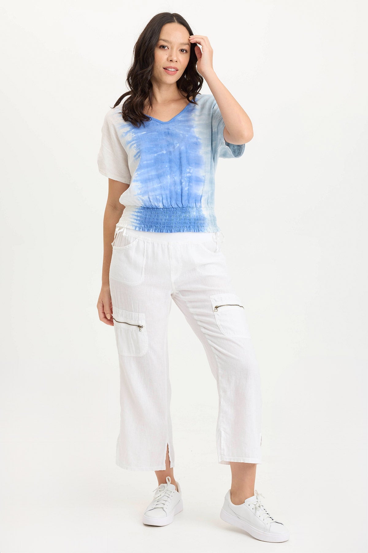Amica High Waist Linen Cargo Pants for Women - Comfortable & Stylish Casual Trousers for Summer, Travel, and Outdoor Activities