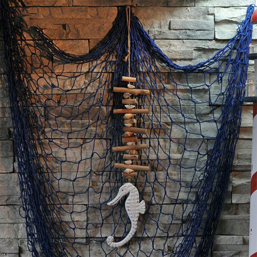 ZYHO Airlove Handmade Driftwood Wooden Seahorse Garland - Coastal Beach House Decor for Wall, Mantel & Shelf - Nautical Themed Home Accessories for Living Room, Bedroom & Bathroom