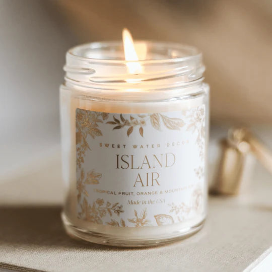 Island Air 9oz Soy Candle - Natural Coconut Scent, Long-Lasting Fragrance, Eco-Friendly Home Decor for Relaxation & Aromatherapy - Perfect for Living Room, Bedroom, and Spa