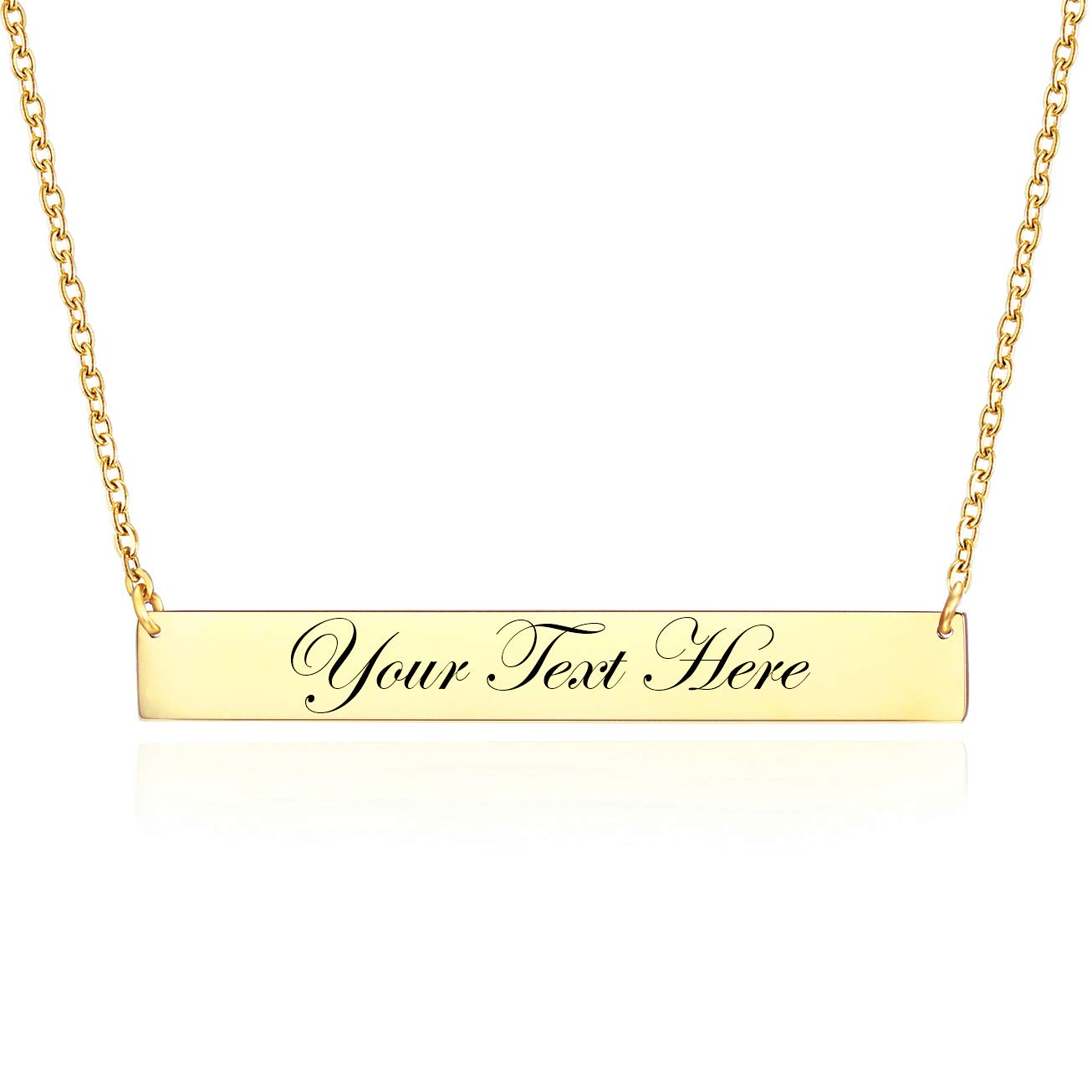 Personalized Lazycat Name Necklace for Women - Engravable Plate Pendant Jewelry | Perfect Gift for Birthday, Anniversary & Valentine's Day