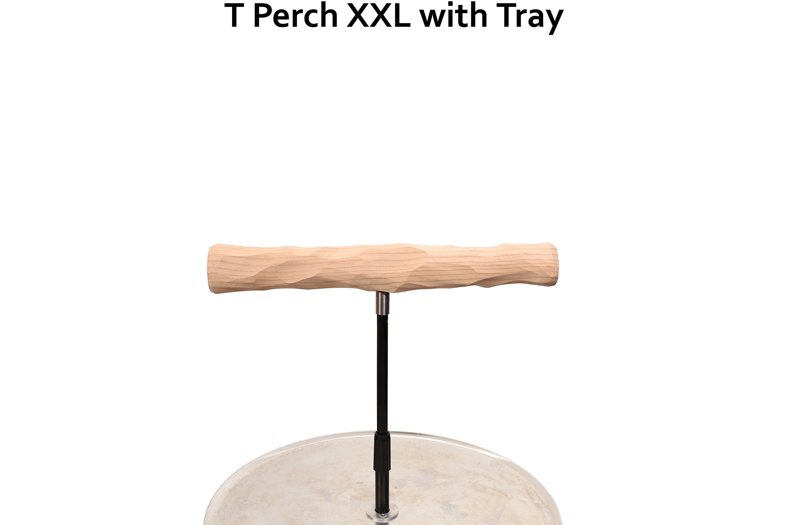 Parrot Training Perch Stand with Detachable Potty Tray - Extra Large T-Shaped Bird Perch for Cockatoos, Macaws & Large Parrots - Perfect for Training, Grooming & Playtime