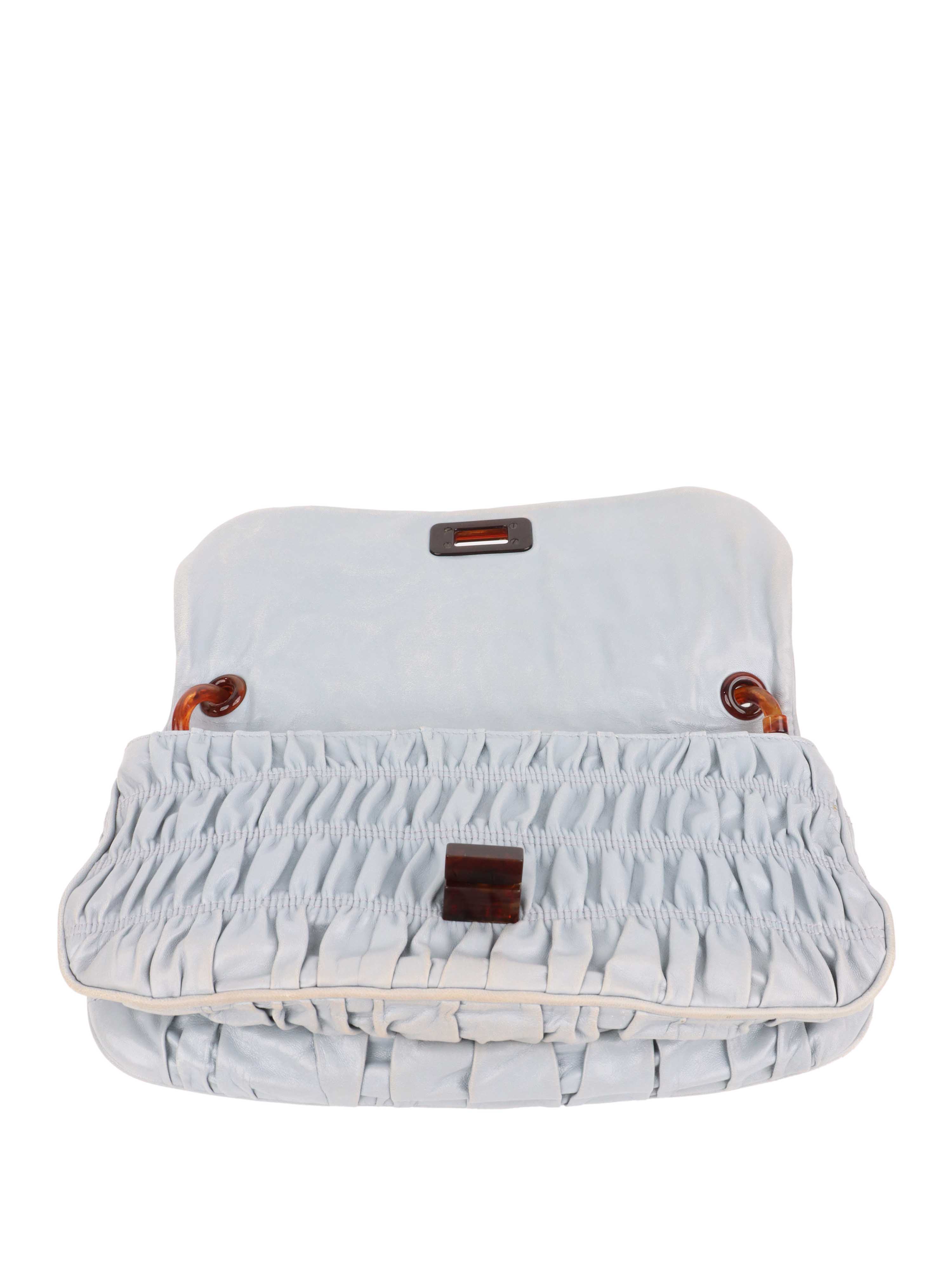 Prada Light Blue Shoulder Bag for Women | Genuine Leather Crossbody Purse | Fashionable Handbag for Work, Travel & Evening Out
