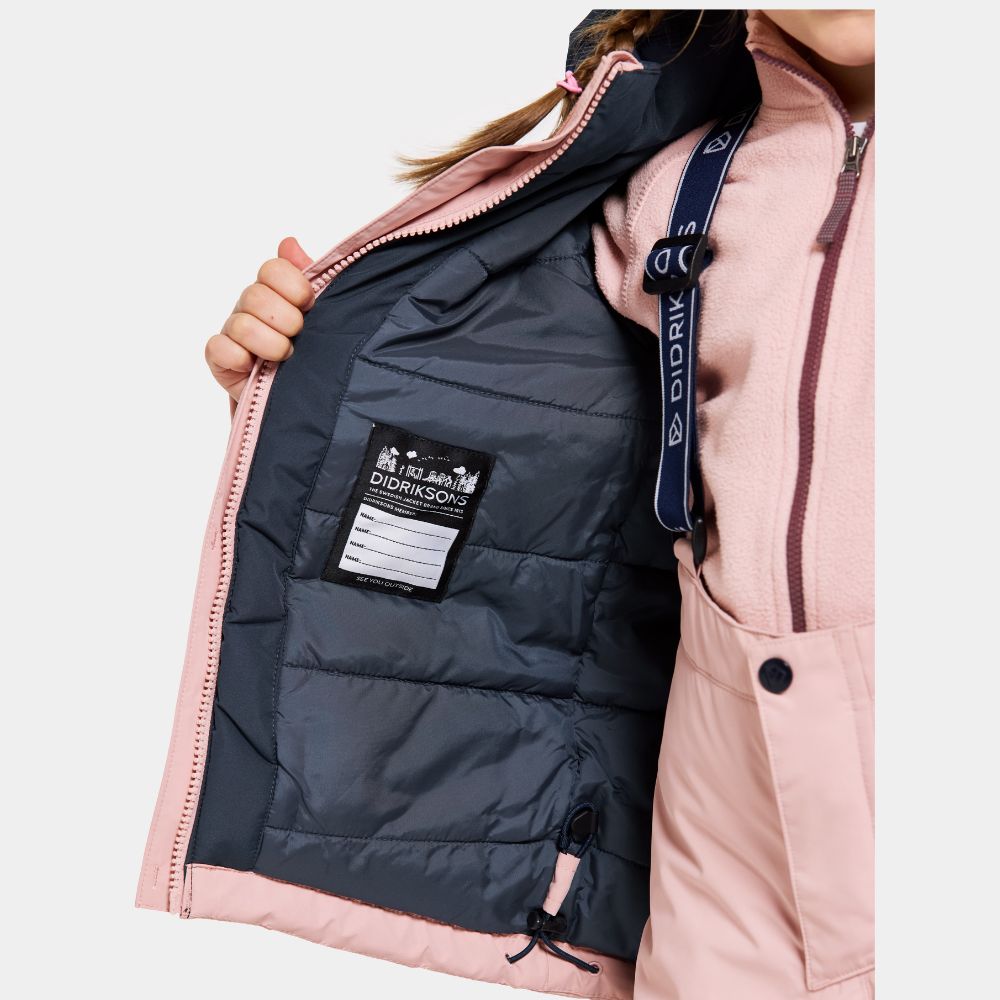 Didriksons Skare Kids Ski Jacket & Pants Set - Waterproof Winter Snowsuit for Girls & Boys, Insulated Warm Snow Jacket with Pants, Dusty Pink - Perfect for Skiing, Snowboarding & Outdoor Winter Activities