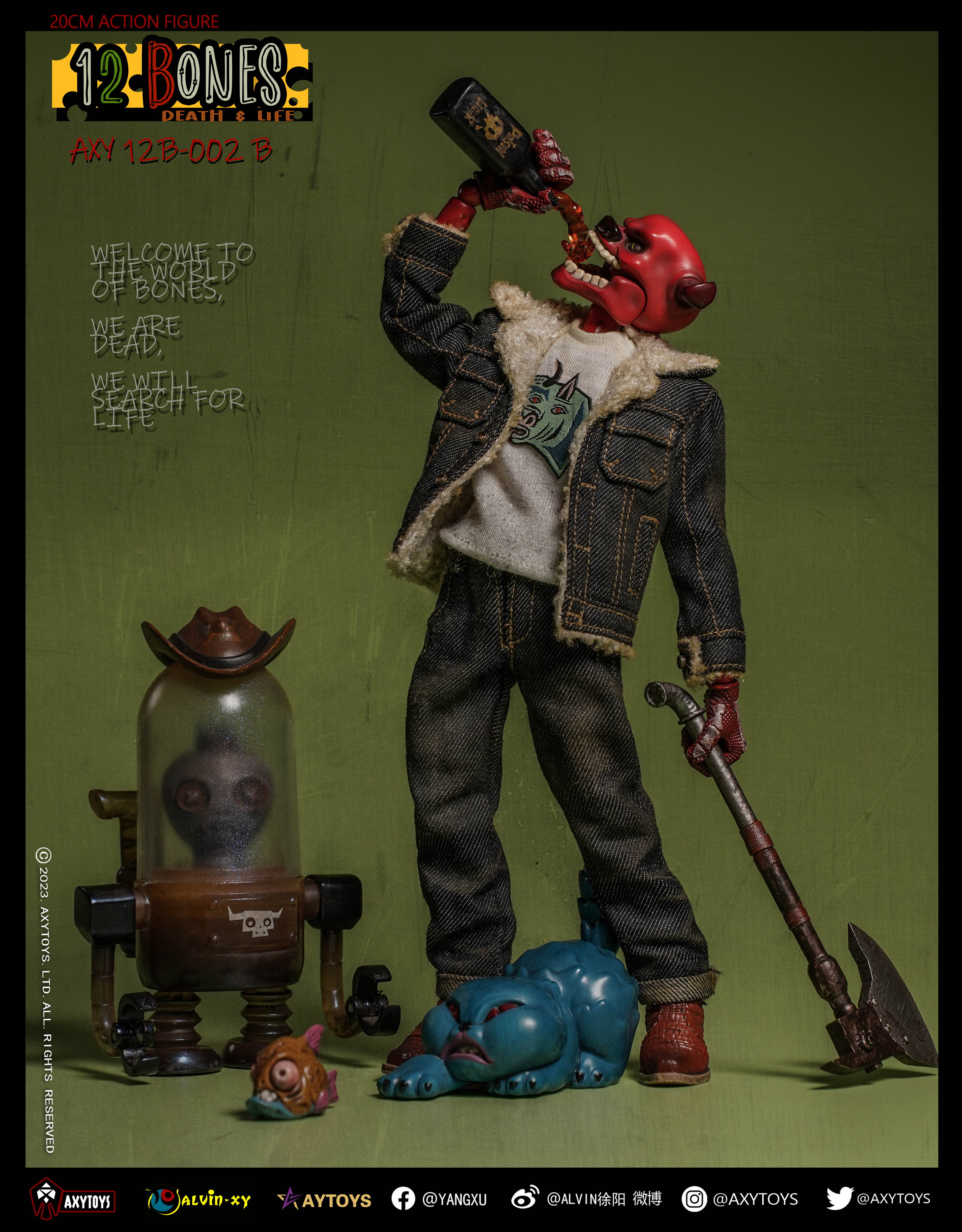 AxyToys 1/12 Scale 20CM Action Figure - 12 Bones Stories Mice & Cowboy Collectible Toy for Display & Role Play | Perfect for Collectors, Gift Giving & Diorama Scenes