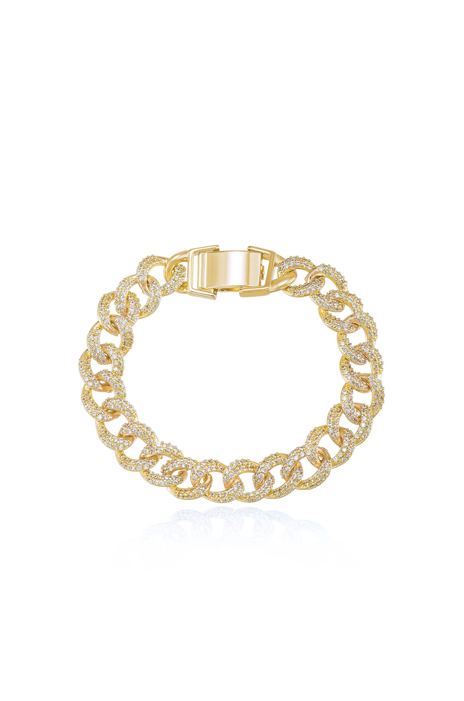 Sparkling Embellished Pave Chain Bracelet for Women - Elegant Cubic Zirconia Jewelry Gift for Birthday, Anniversary & Special Occasions