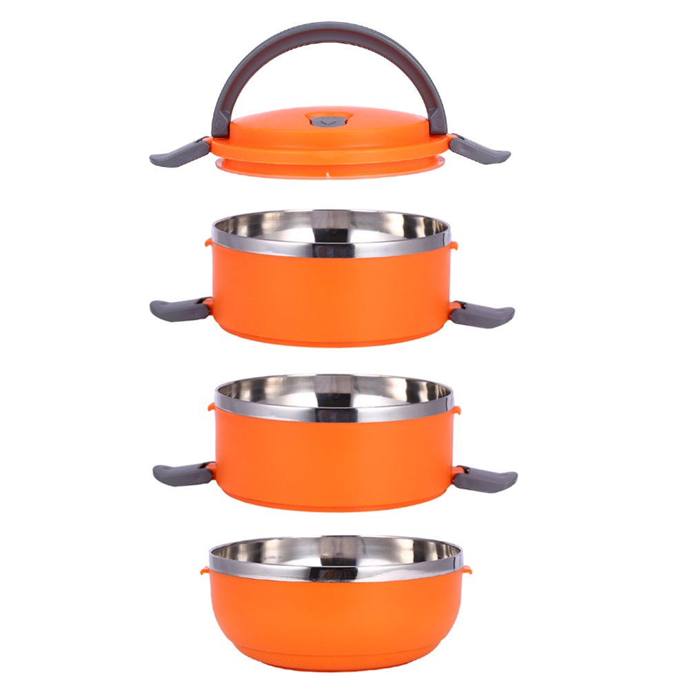 Stainless Steel Lunch Box with Lids - 1/2/3 Layer Round Food Storage Container for Picnic, Office & School | BPA-Free, Leak-Proof, Durable & Eco-Friendly
