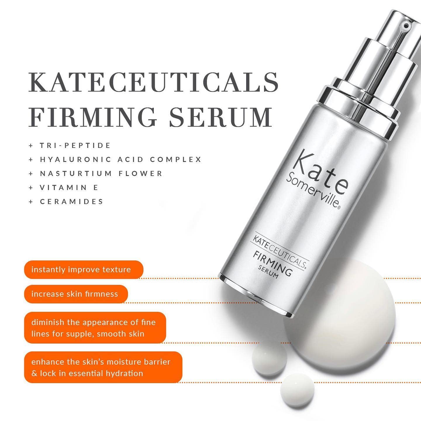Kate Somerville KateCeuticals Firming Serum - Advanced Anti-Aging Face Treatment for Wrinkles & Fine Lines | Plumping & Firming Facial Serum (1 Fl Oz) | Perfect for Night Routine & Mature Skin Care