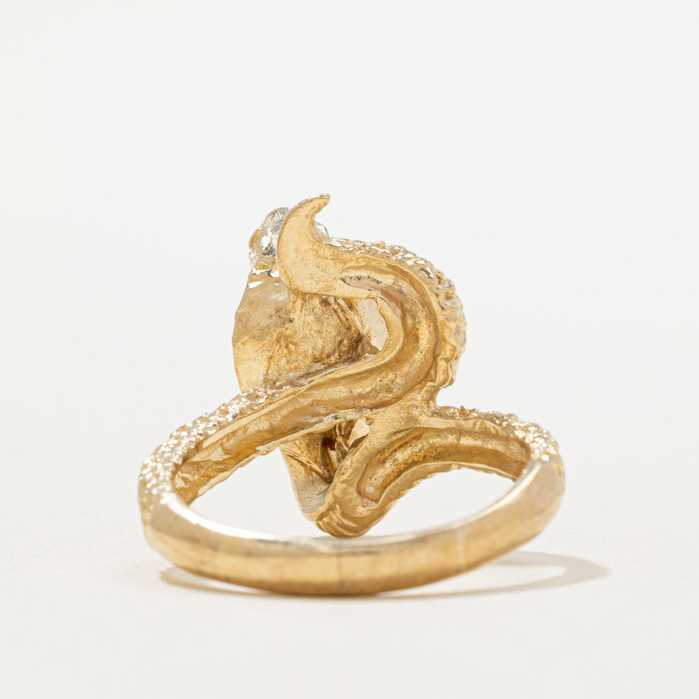 Elegant Red Glass Snake Ring with 0.03ct Sparkle - Size 12 - Perfect for Gothic Fashion, Halloween Costume & Unique Jewelry Gift