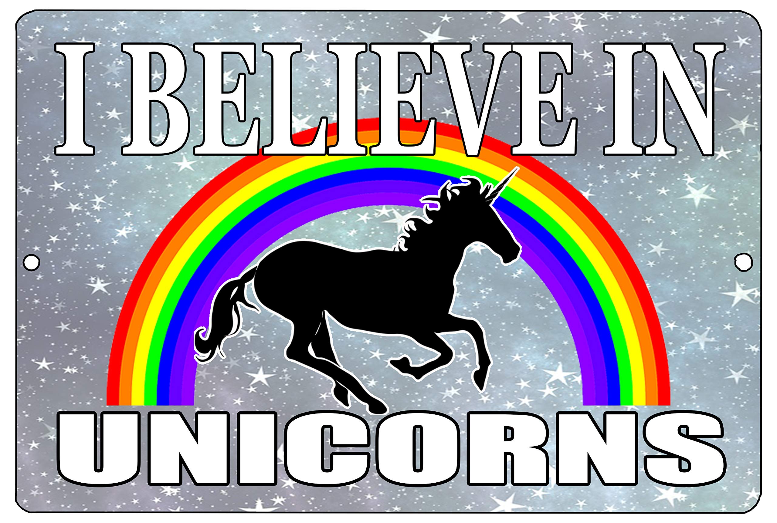 Funny Unicorn Metal Tin Sign - Rainbow Wall Art Decor for Girls Bedroom, Nursery & Playroom | Perfect Gift for Daughter Birthday & Kids Room Decoration