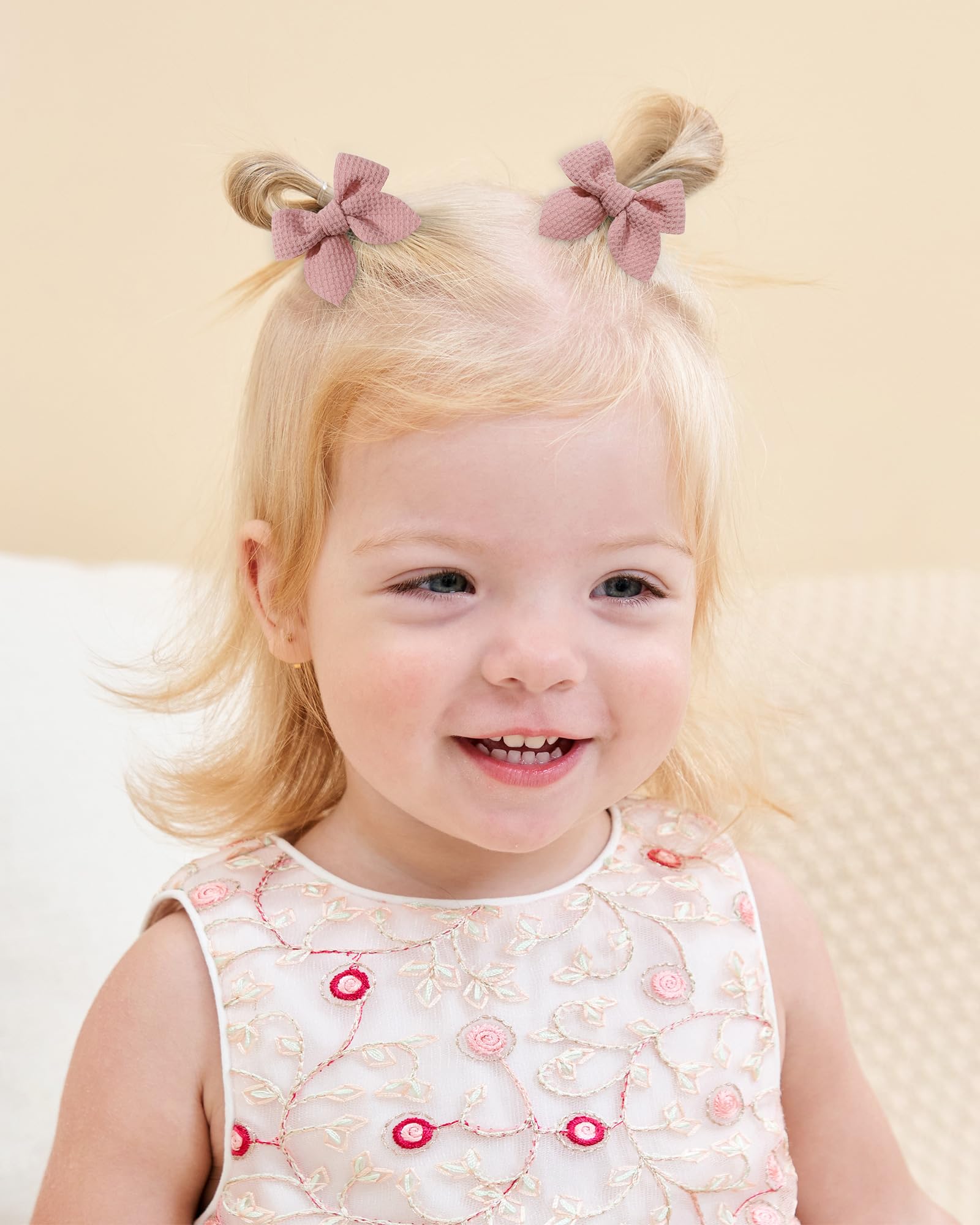 Jollybows 20pcs Baby Hair Clips for Girls - 2 Inch Mini Fable Alligator Clips, Toddler Pigtail Bows for Fine Hair - Perfect for Parties, School, and Daily Styling