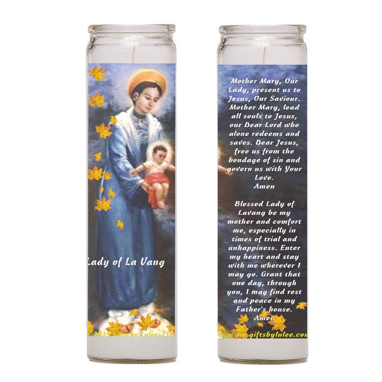 Our Lady of La Vang - Vietnamese Patron Saint Set of 2 Devotional Candles for Prayer & Home Altar Decoration