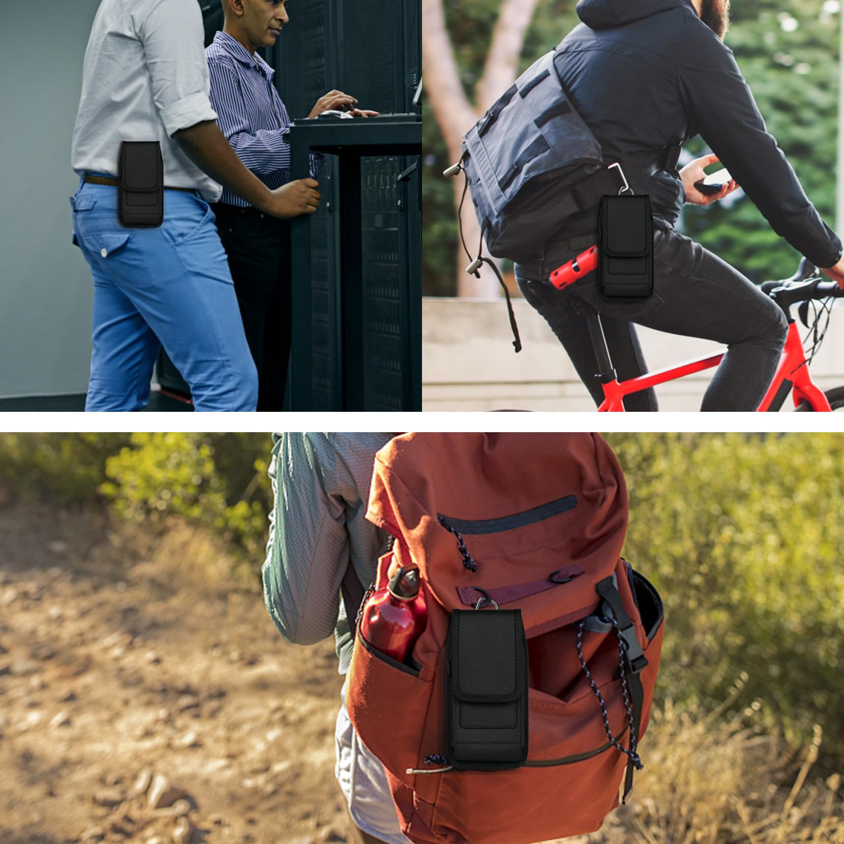 YKOOE Universal Phone Holster Belt Clip - Compatible with Samsung Galaxy S25/S24/S23/S22/S21/S20 Ultra & Pixel 8/7 Pro - Adjustable Waist Pouch with Card Holder (Black, XXL) - Perfect for Outdoor Activities, Work, Travel & Hands-Free Convenience
