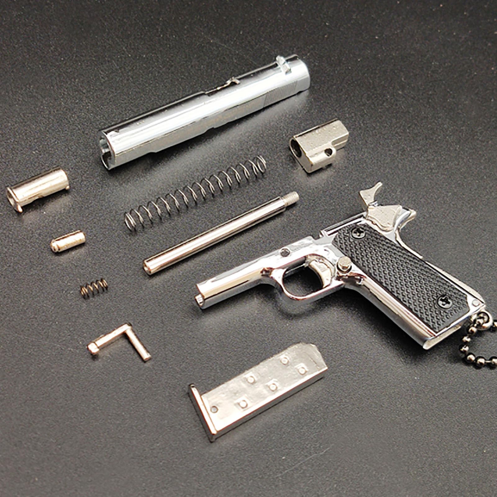 Mini Gun Keychain - Tactical Pistol Shaped Key Ring for Men, Cool Tiny Gun Model Gift - Perfect for Keychains, Backpacks, and Tactical Gear Enthusiasts