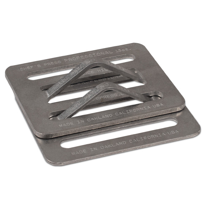 The Chef's Press V2 - Premium Stainless Steel Grill Weight for Perfectly Seared Steaks, Burgers & Chicken - Ideal for BBQ, Grilling & Home Cooking