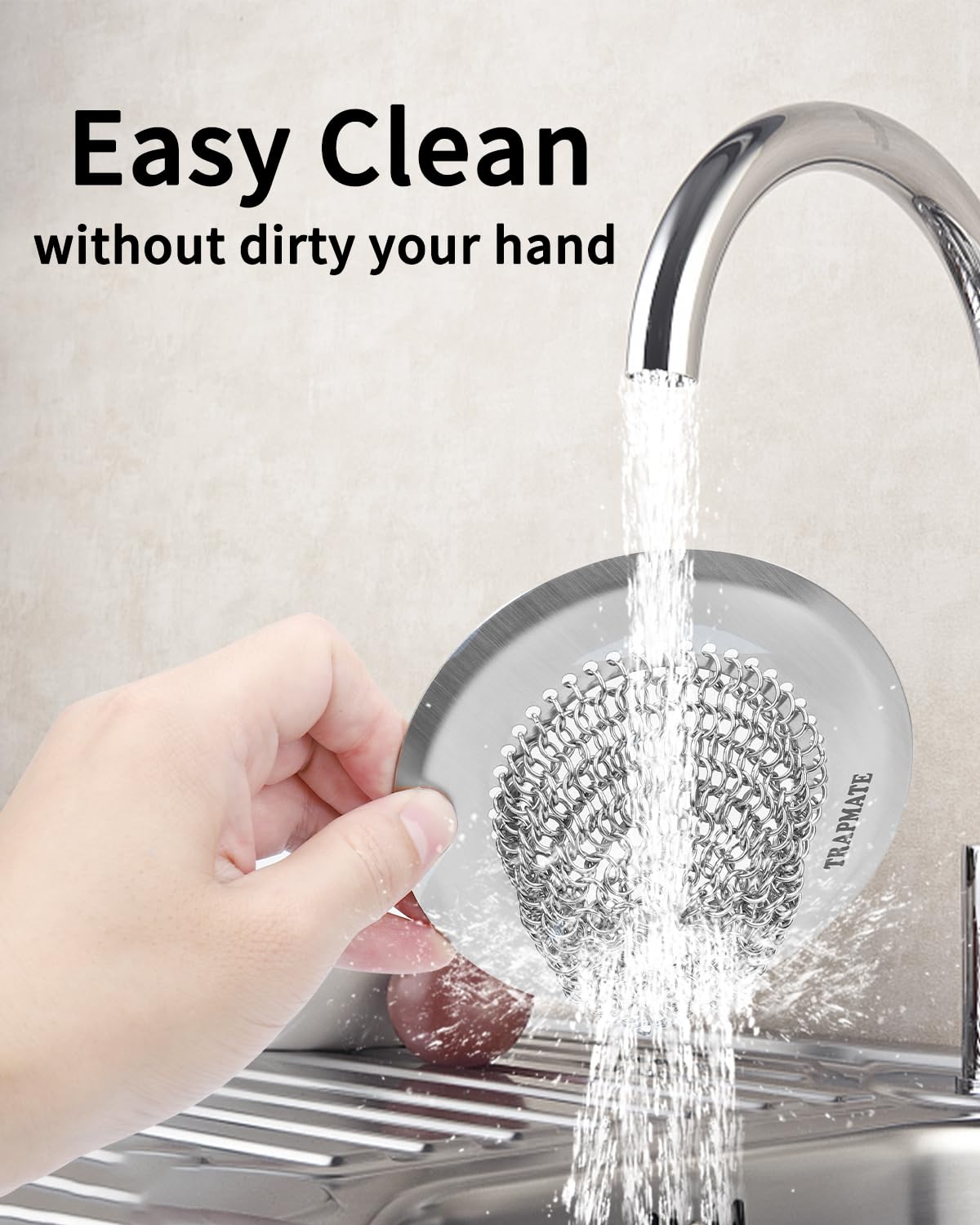 304 Stainless Steel Kitchen Sink Drain Strainer - Reversible & Easy Clean Sink Strainer Basket with Anti-Clogging Design for US Standard Kitchen Drains | Perfect for Food Prep, Dishwashing & Garbage Disposal