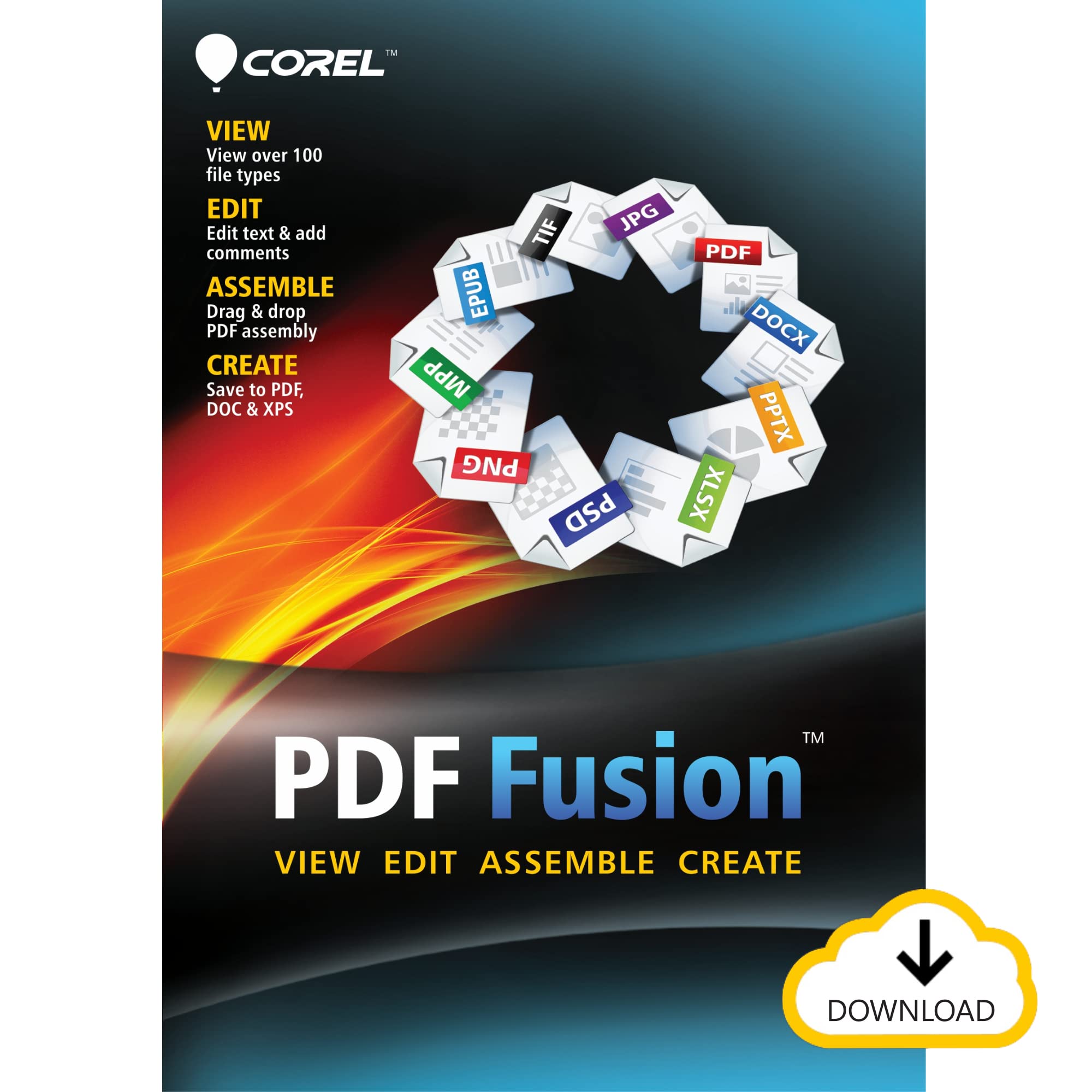 Corel PDF Fusion Document Management Suite for Windows - Edit, Convert & Merge PDF Files Easily | Perfect for Office, School & Home Use