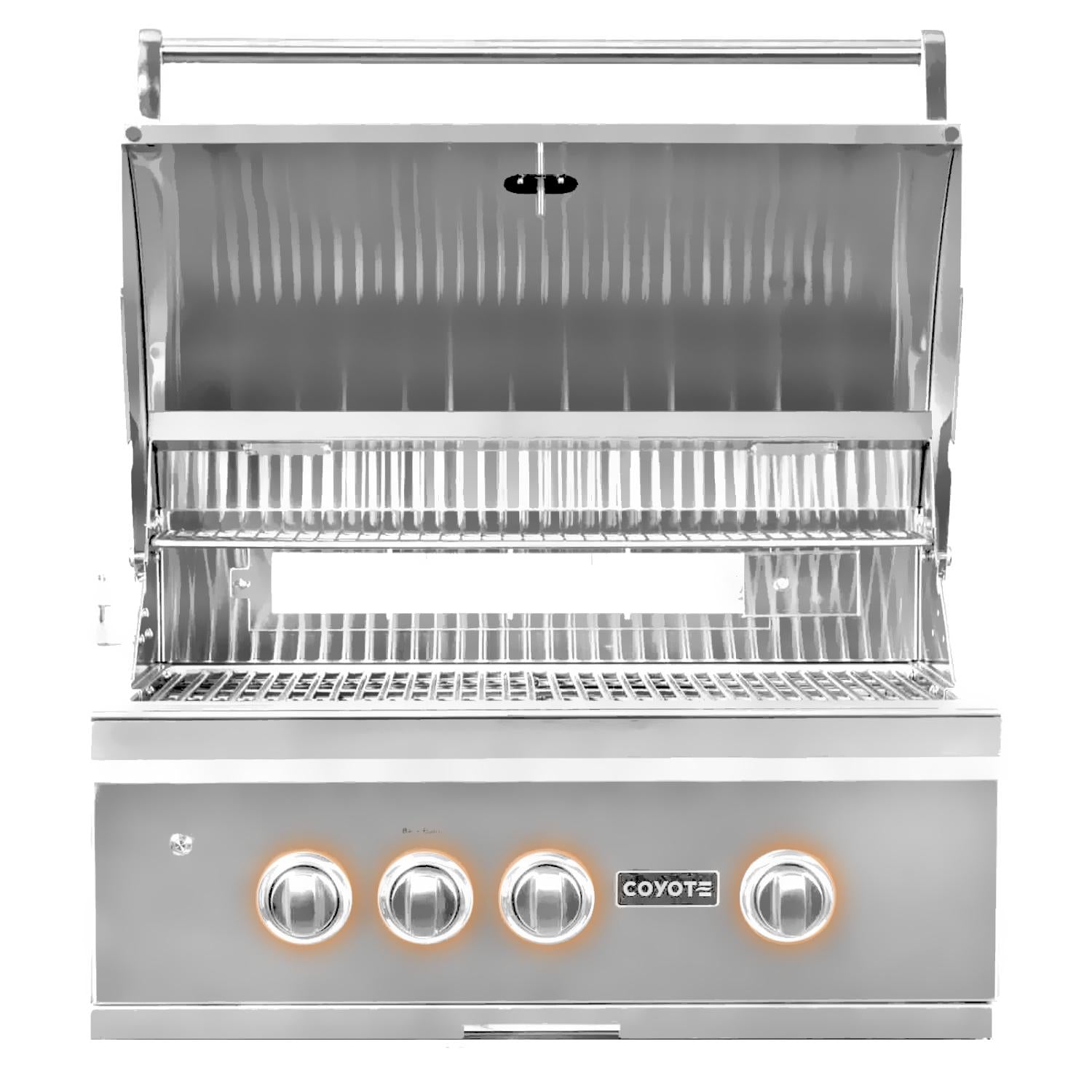 Coyote S Series 30 Inch 3 Burner Built-In Natural Gas Grill with RapidSear Infrared Burner & Rotisserie - Outdoor BBQ Cooking for Backyard, Patio, and Tailgating Parties