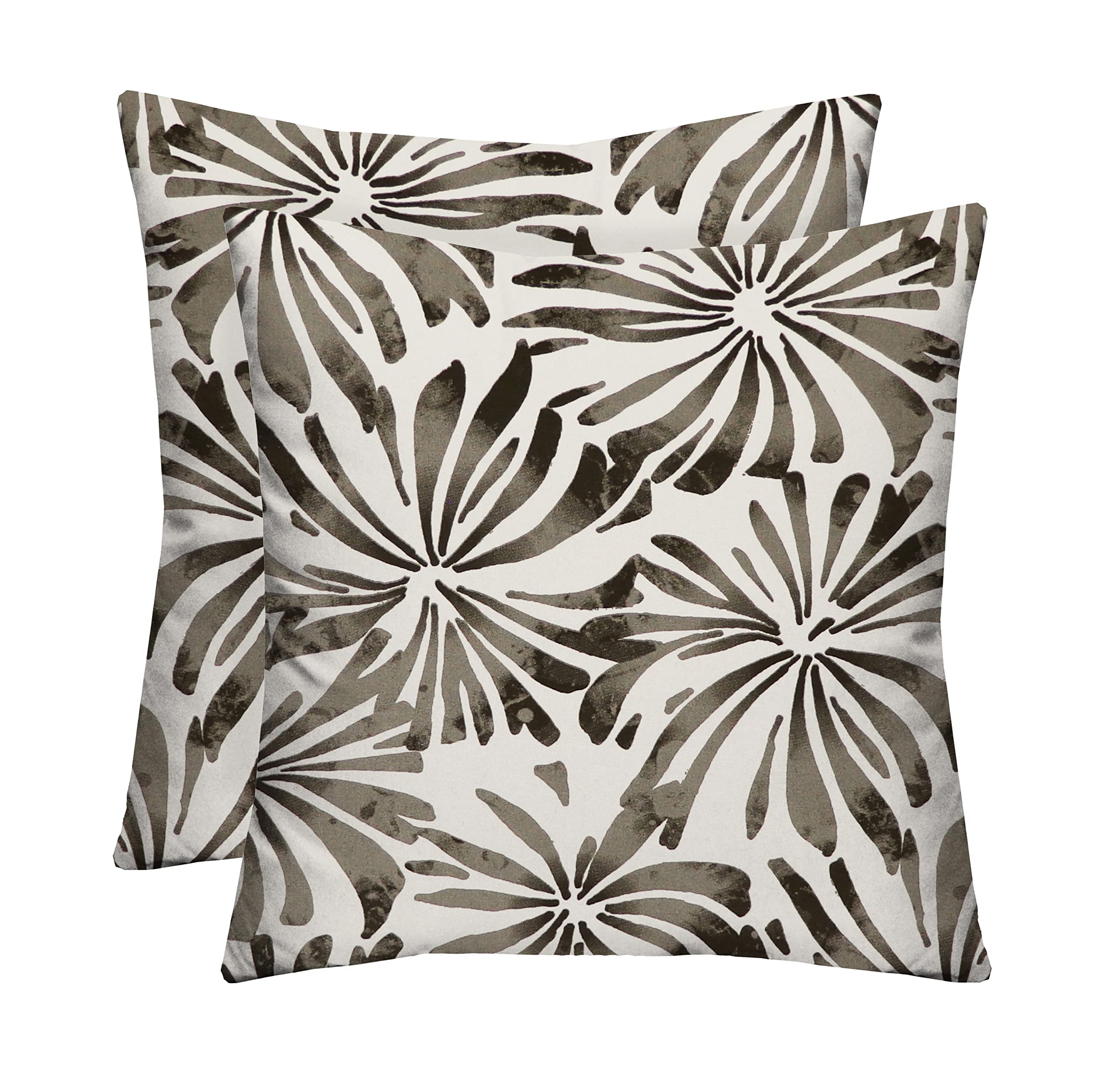 RSH DECOR: 24x24 Inch Square Throw Pillows Set of 2 - All-Weather Outdoor Cushions with Water & Fade Resistant Spun Fabric - Perfect for Patio Furniture, Sofa, Deck, Porch & Garden Decor in Aria Matte Grey