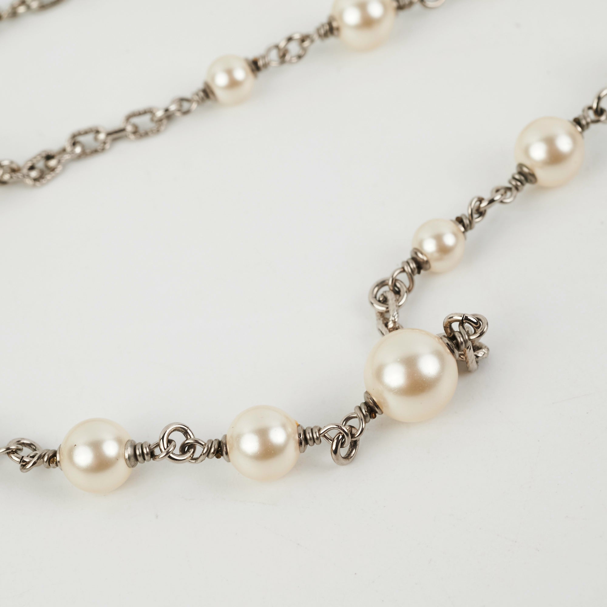 Chanel CC Logo Pearl Necklace - Elegant Costume Jewelry for Women | Perfect for Parties, Weddings & Special Occasions