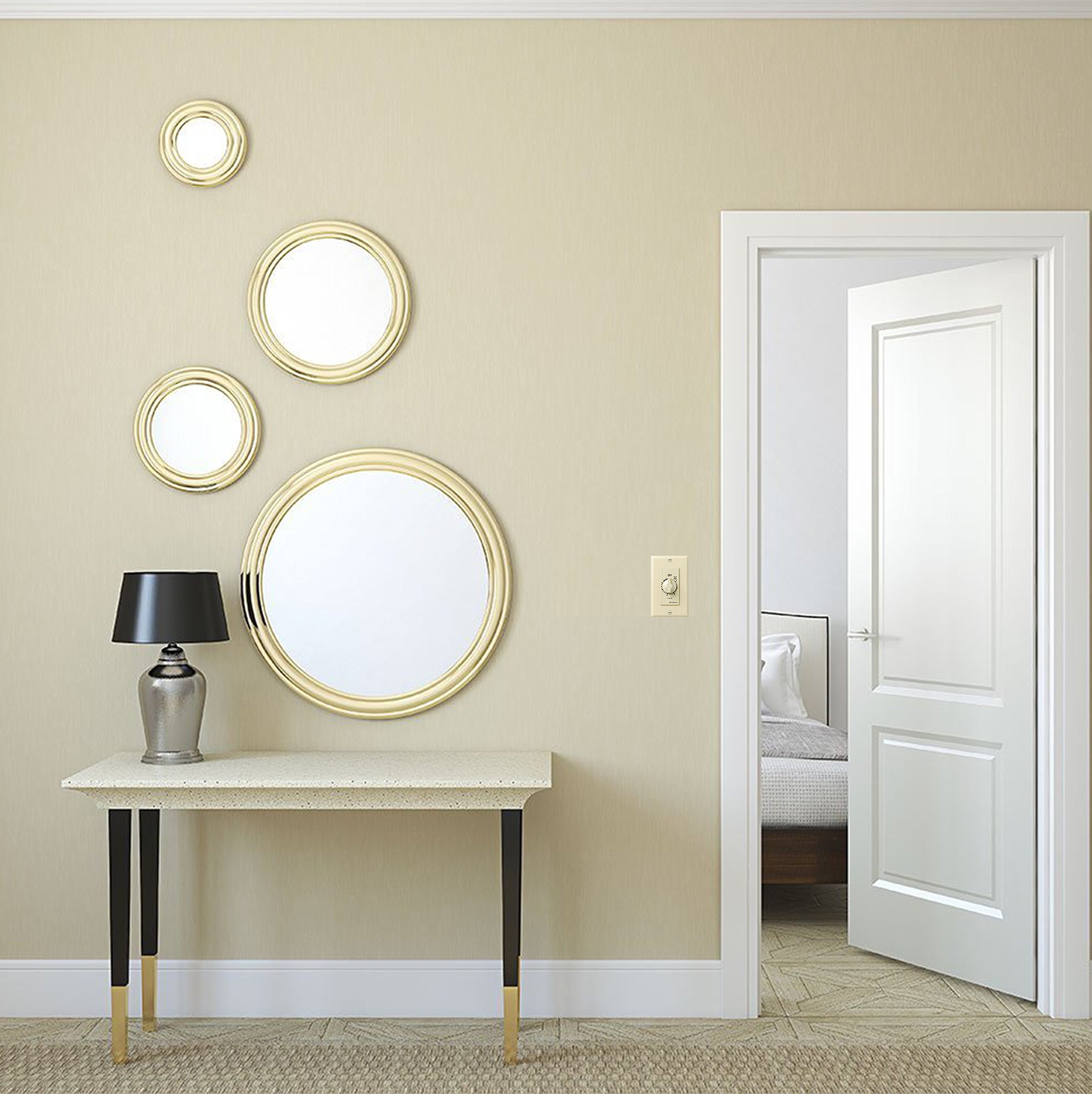 Intermatic FD12HH 12-Hour Spring-Loaded Automatic Wall Timer for Fans & Lights with Hold Function, Ivory - Perfect for Home, Office & Outdoor Lighting Control