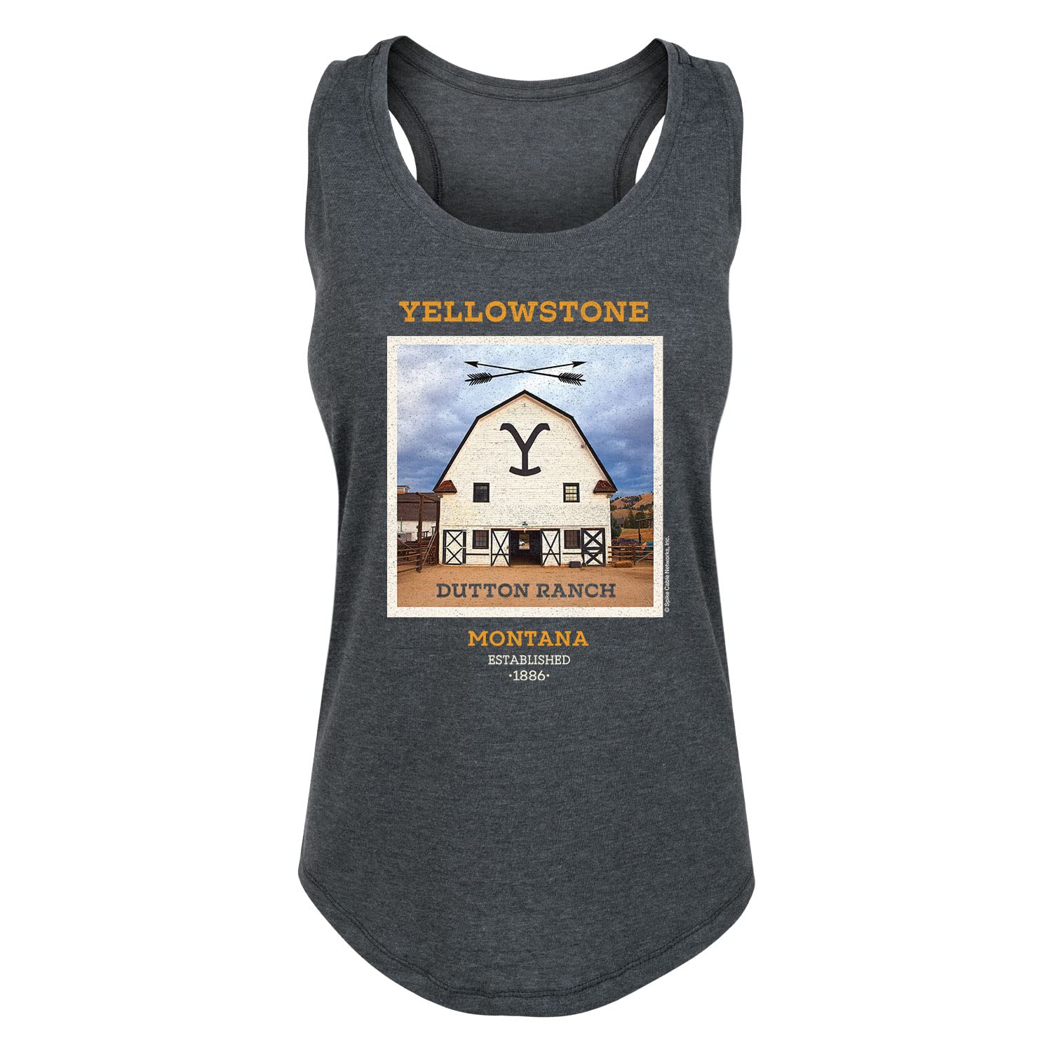 Yellowstone Dutton Ranch Barn Women's Racerback Tank Top - Hybrid Apparel - Soft & Comfortable Workout & Casual Wear