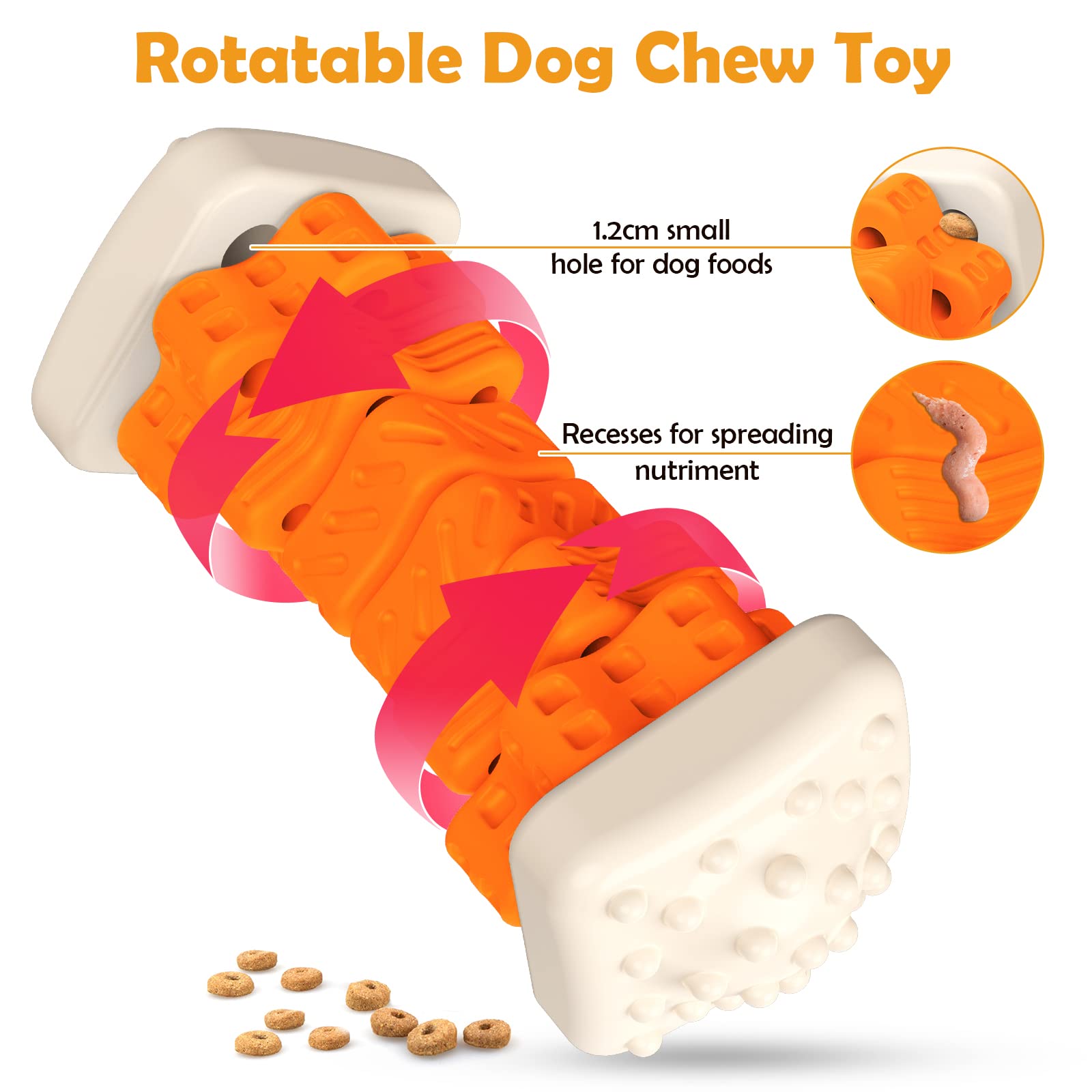 Durable Indestructible Dog Chew Toys for Aggressive Chewers - Beef Flavored Interactive Puzzle Toys for Small, Medium & Large Dogs - Perfect for Training, Boredom Relief & Dental Health